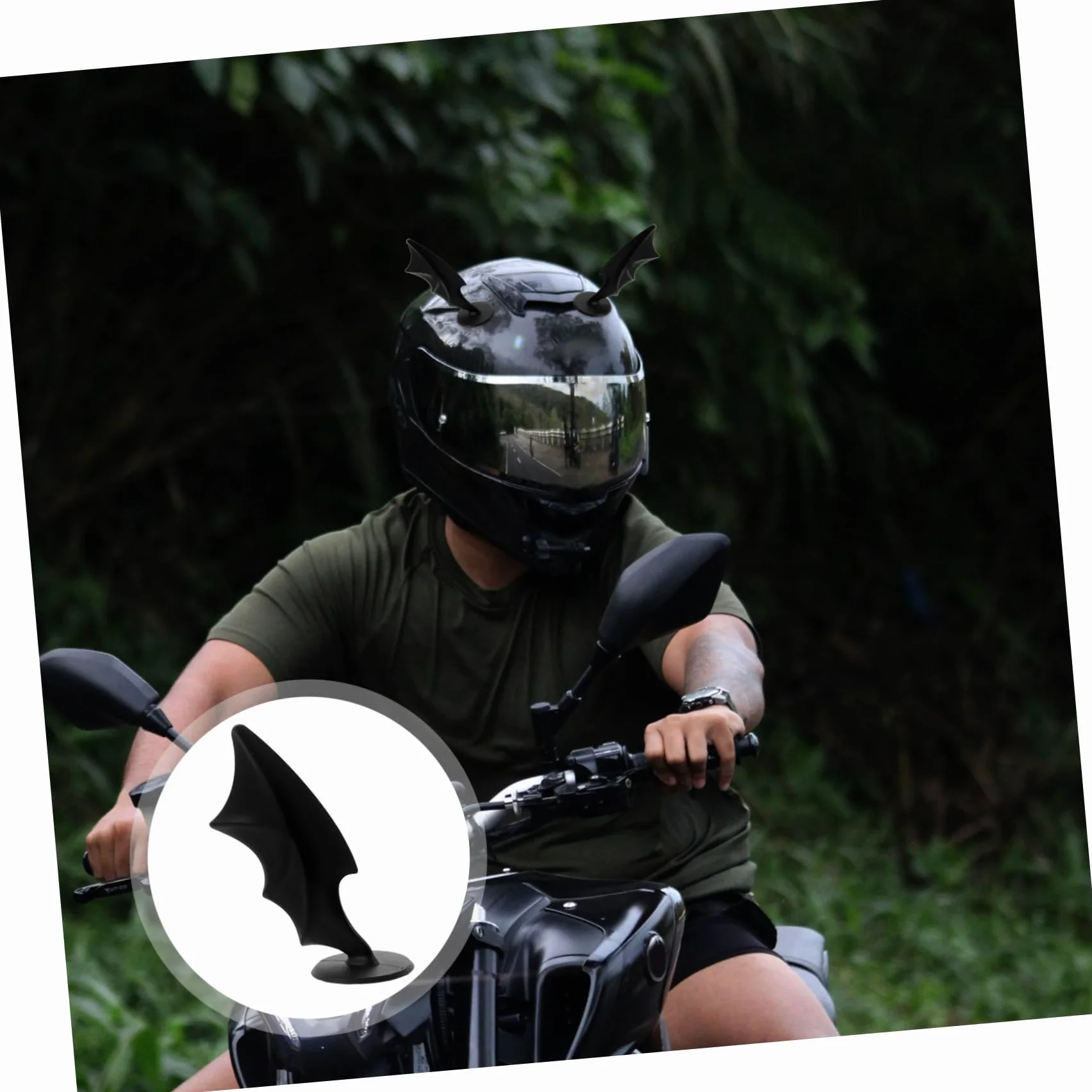 1para Skrzydeł Nietoperza z Przyssawkami Do Kasku Motocyklowego Elegancka Dekoracja Kasku Narty i Rower Szybka i Łatwa Instalacja Akcesoria Do Czarne Skrzydła