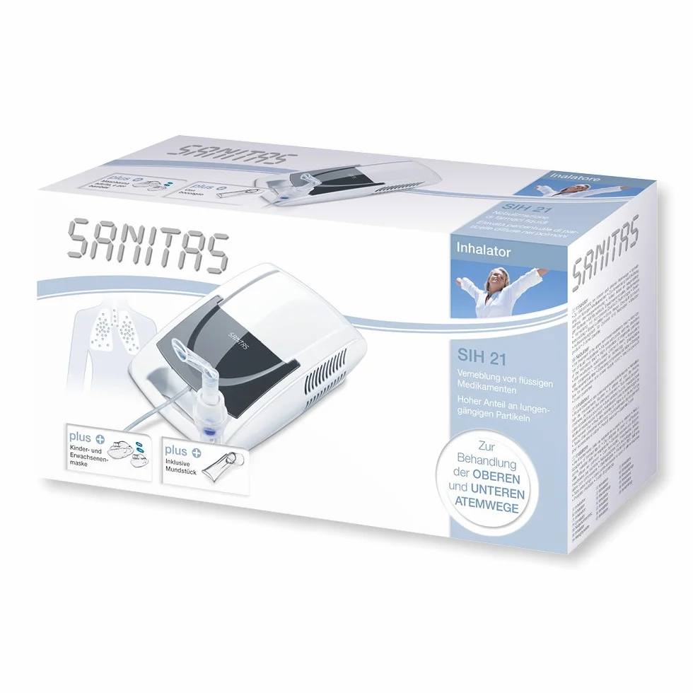 Sanitas Inhalator dla Dzieci i Dorosłych, Biały/Czarny, 29.49 x 17.81 x 9.4 cm