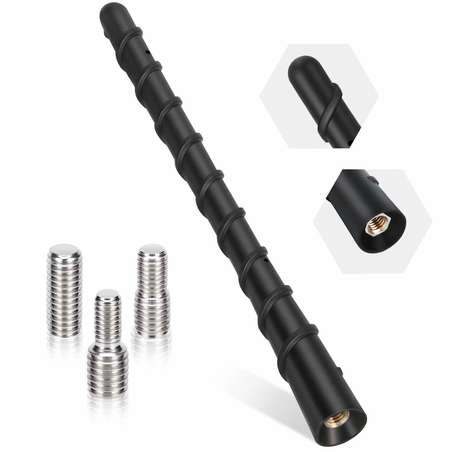 PAIRIER krótka 20cm samochodowa antena dachowa Uniwersalna antena dachowa samochodowa dla optymalnego odbioru AM/FM z M4, M5, M6 Superkompatybilność