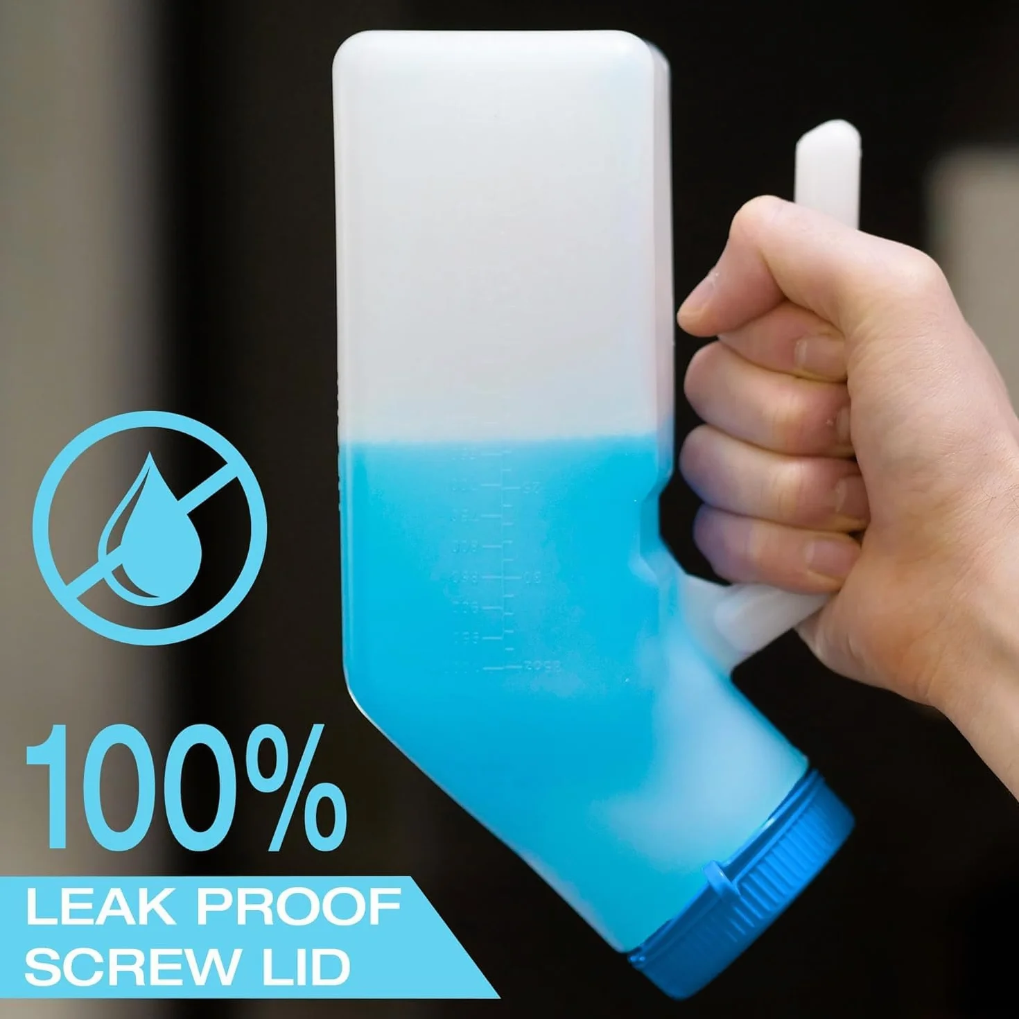 Tilcare Pisuary dla mężczyzn Glow in The Dark 2 Pack 1000mL Gruba plastikowa butelka na nocnik z nakręcaną pokrywą Zabezpieczona przed rozlaniem