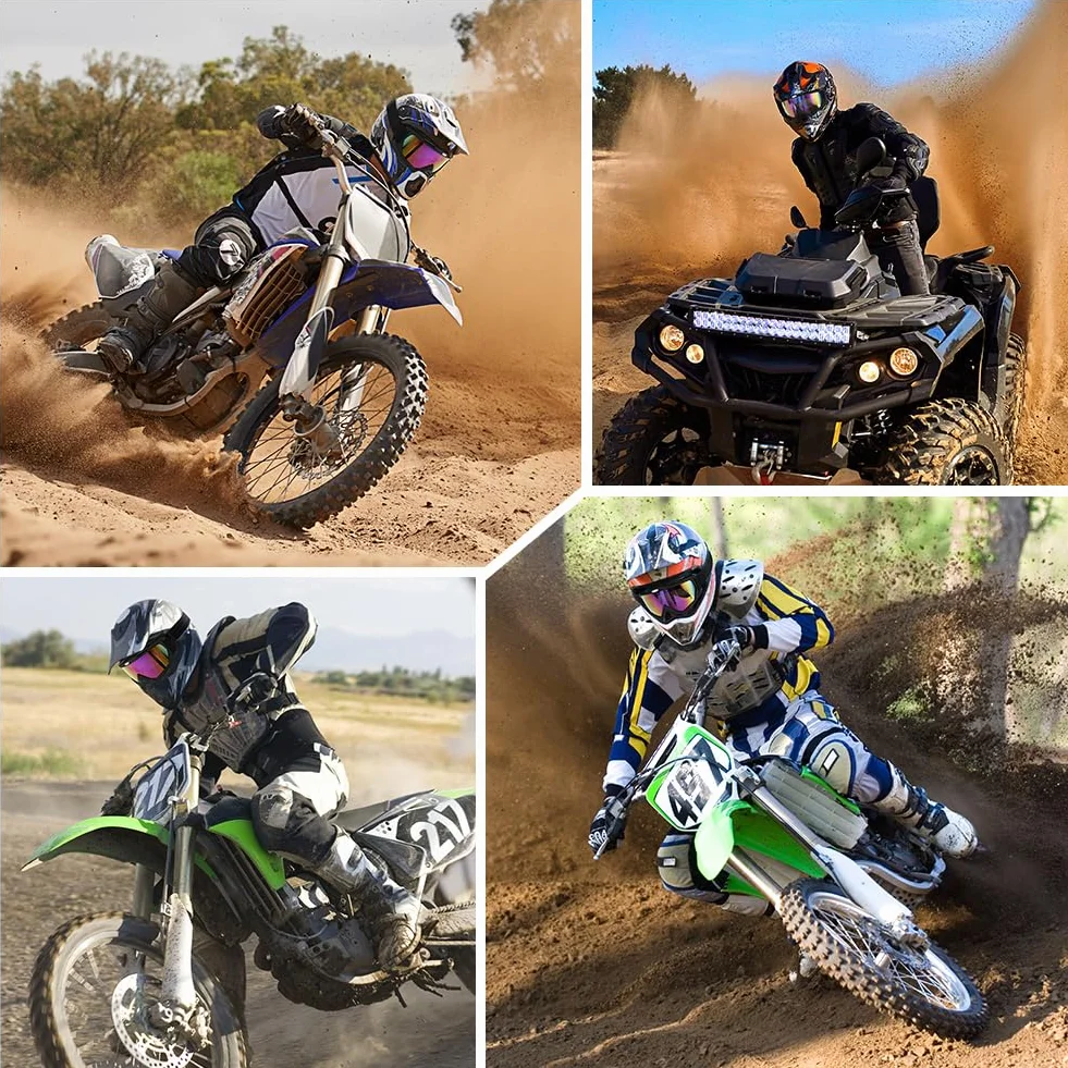 HOTUT Gogle rowerowe do jazdy konnej, brudu, jazdy na nartach, ATV, wyścigów, wiatroszczelne i pyłoszczelne okulary do jazdy motocrossowej, UV400, wyściełane, miękka, gruba pianka, kask motocrossowy