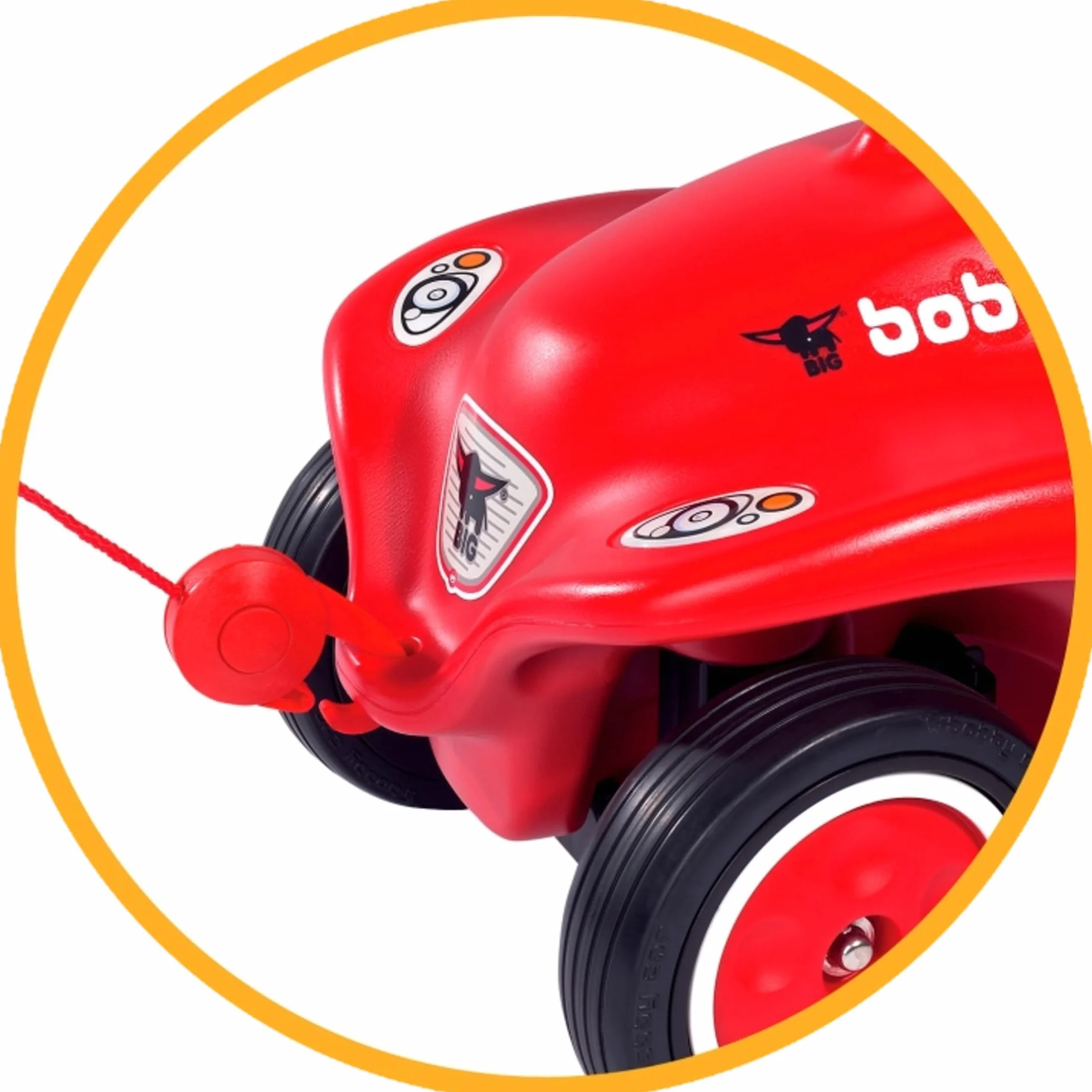 Big Spielwarenfabrik Bobby-Car Linka Holownicza, Czerwony/Żółty, 172 cm