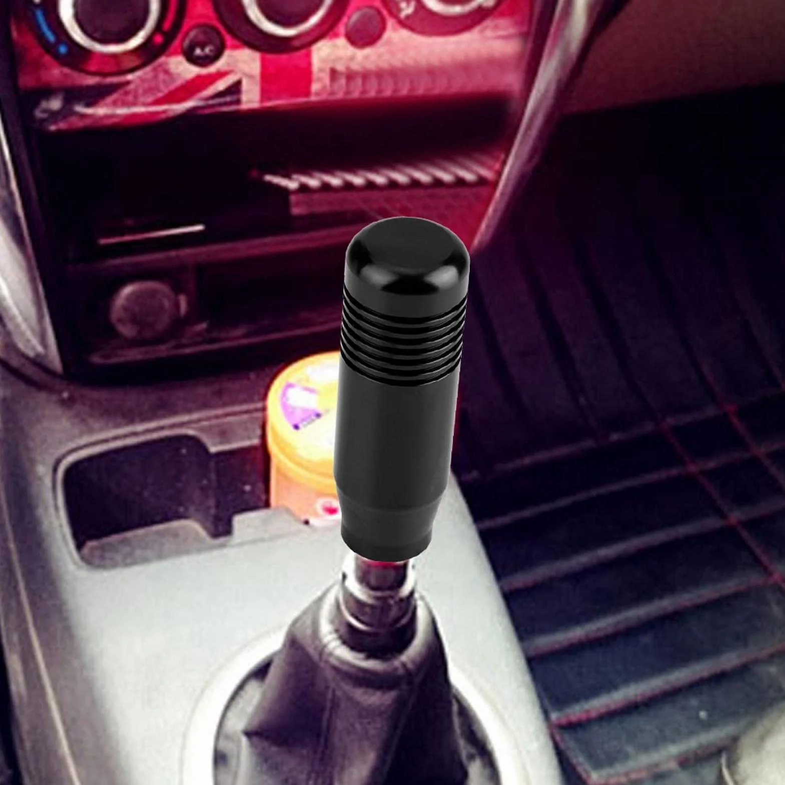 Gałka Zmiany Biegów, Ręczna Gałka Zmiany Biegów do Samochodu ze Stopu Aluminium Uchwyt Shifter Head 8.5cm Zamiennik dla Gałki Zmiany Biegów Versnellingspookknop Gałka Zmiany Biegów(czarny)