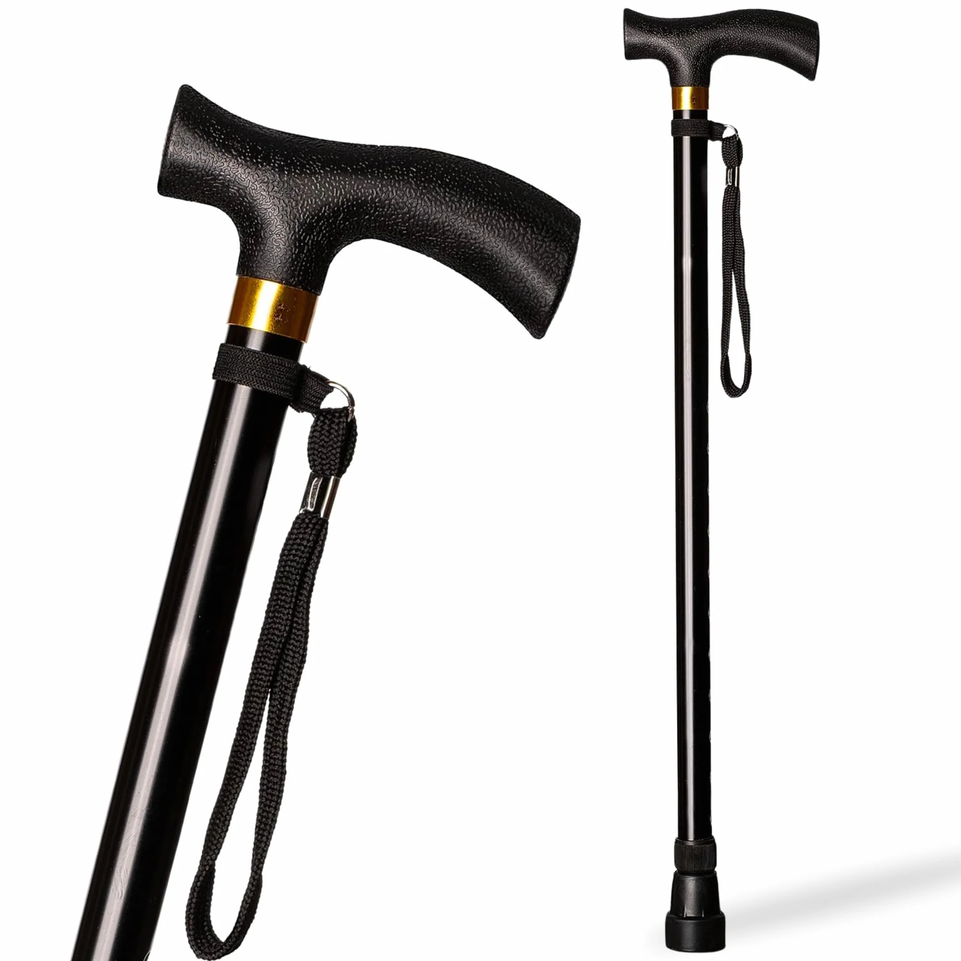 Aluminiowa laska dla seniorów regulowana wysokość 74-95cm czarna