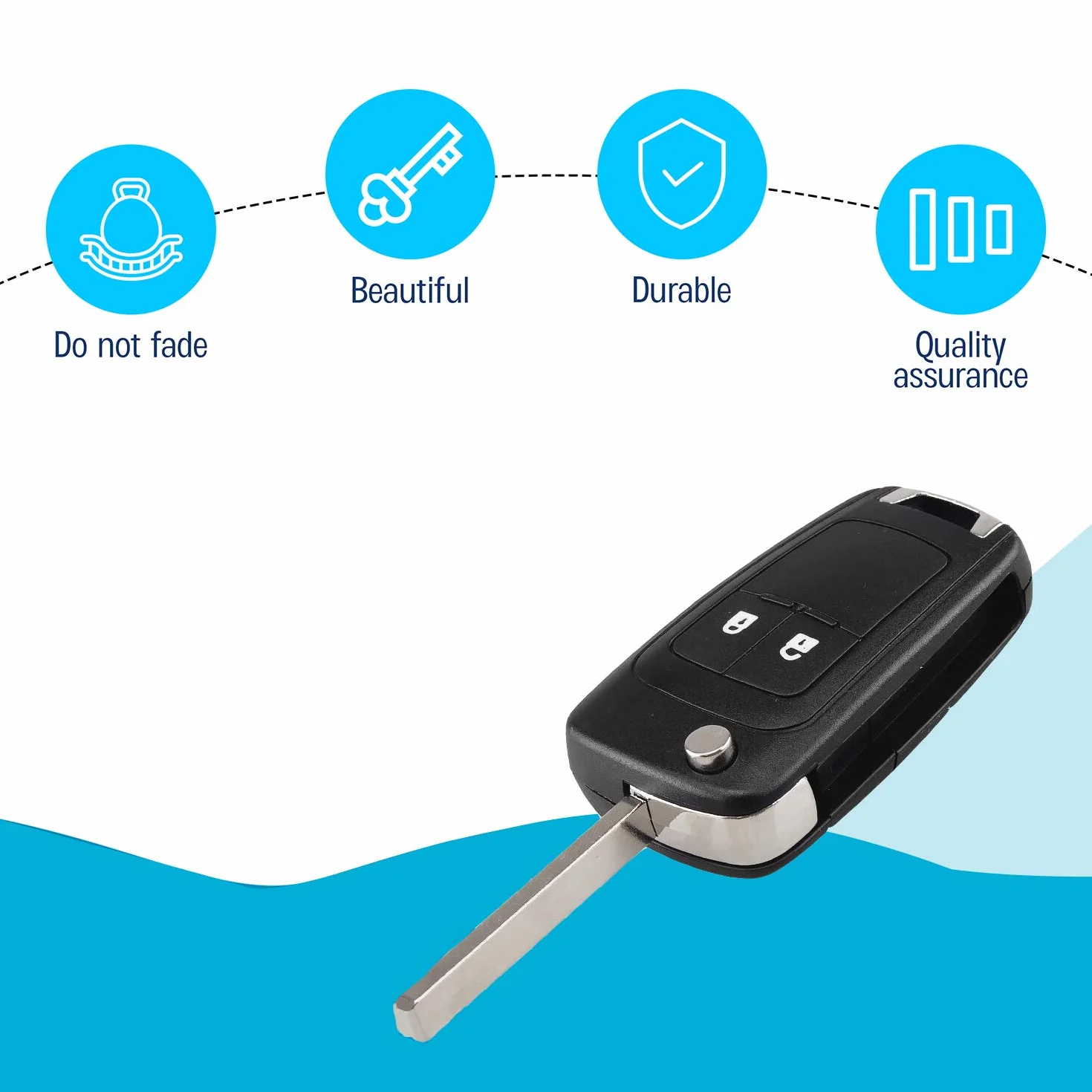 Etui na klucze do Opel Astra J Insignia A Meriva B Zafira C Mokka Chevrolet Orlando Aveo - 2 przyciski pilot zdalnego sterowania
