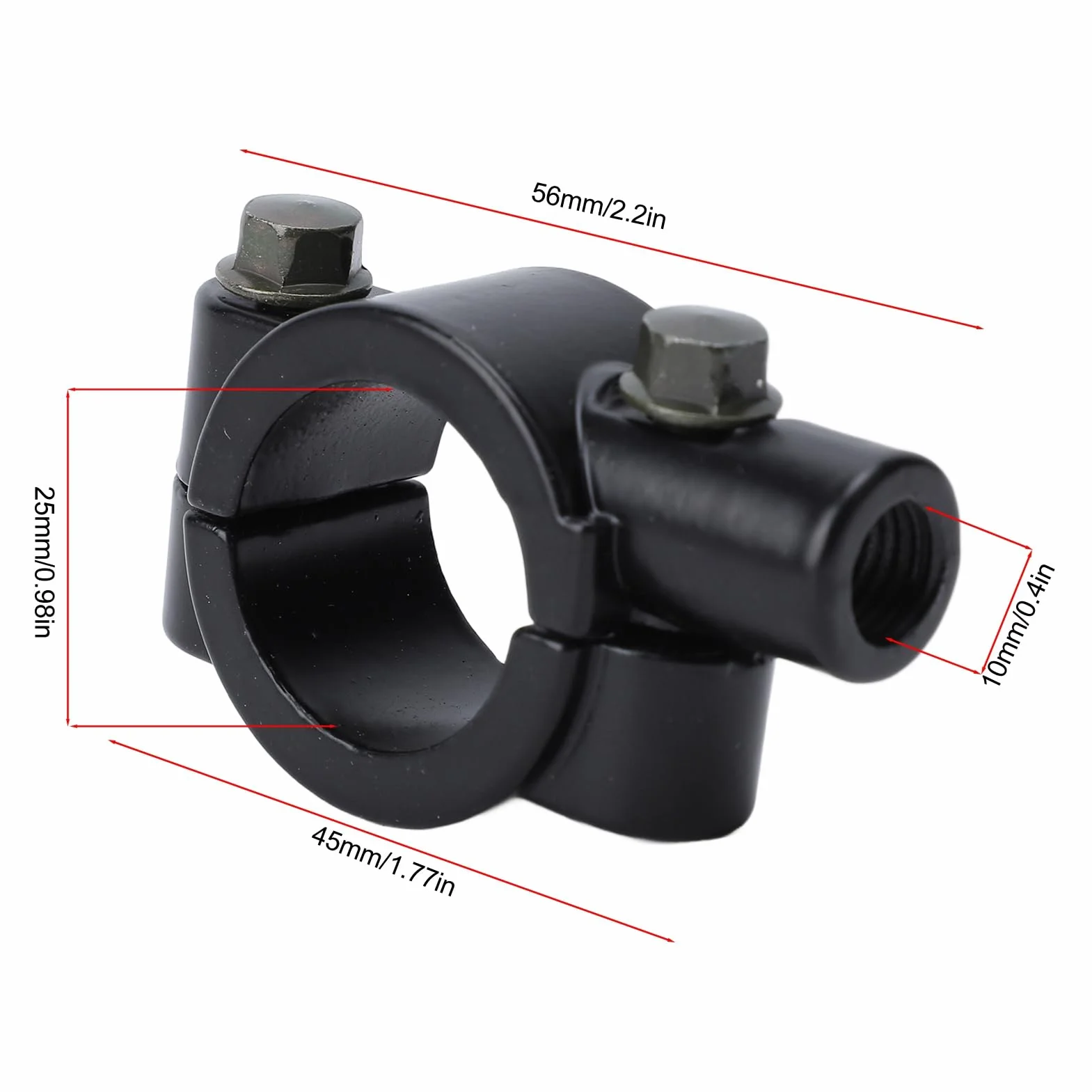 Zacisk do Mocowania Lusterek, 2 szt. 25 Mm Kierownica Motocykla Uchwyt do Mocowania Lusterek Zacisk Adapter Wspornika Uniwersalny do Motocykla ATV Skuter Project Bikes (Czarny M10)