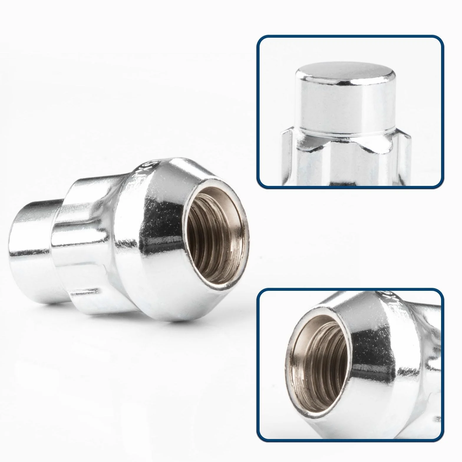 GAsupply Nakrętki zabezpieczające koła 4 + 1 M12 x 1,5, ochrona przed kradzieżą, z 1 adapterem, kompatybilne z większością F-ord Focus Fiesta, Nissan Mazda Mitsubishi, gniazdo stożkowe (chromowane)