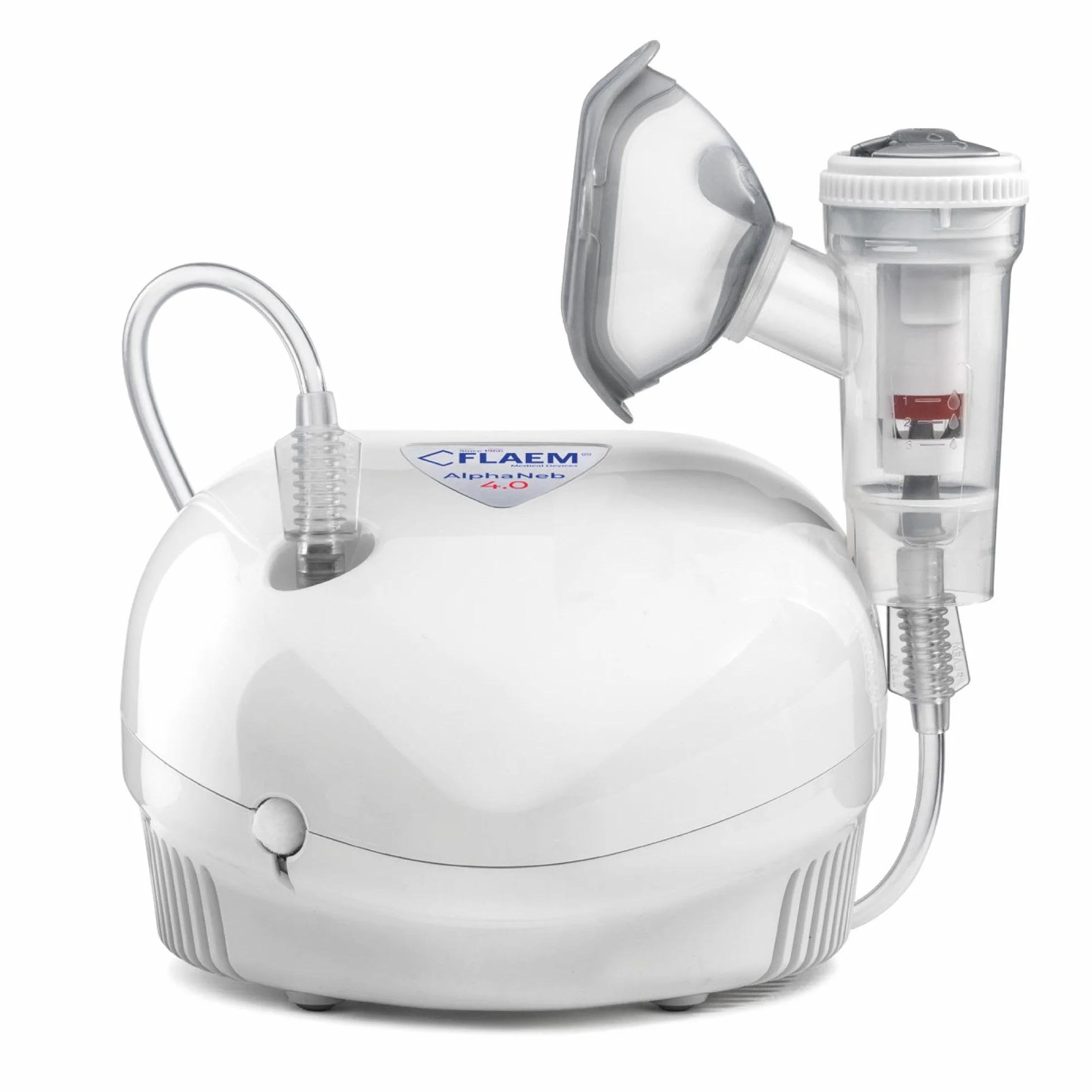 FLAEM ALPHANEB 4.0 Inhalator Pneumatyczno-tłokowy Nebulizator RF9, 4 Poziomy Regulacji, Praca Ciągła
