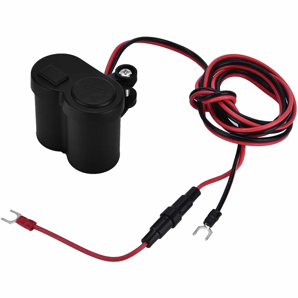 Cryfokt 12-24 V Gniazdo Zapalniczki Motocyklowej Ładowarka USB Wysoki Prąd Wyjściowy do Telefonów Wodoodporna Obudowa Nadaje się do Samochodów, Motocykli Materiał ABS