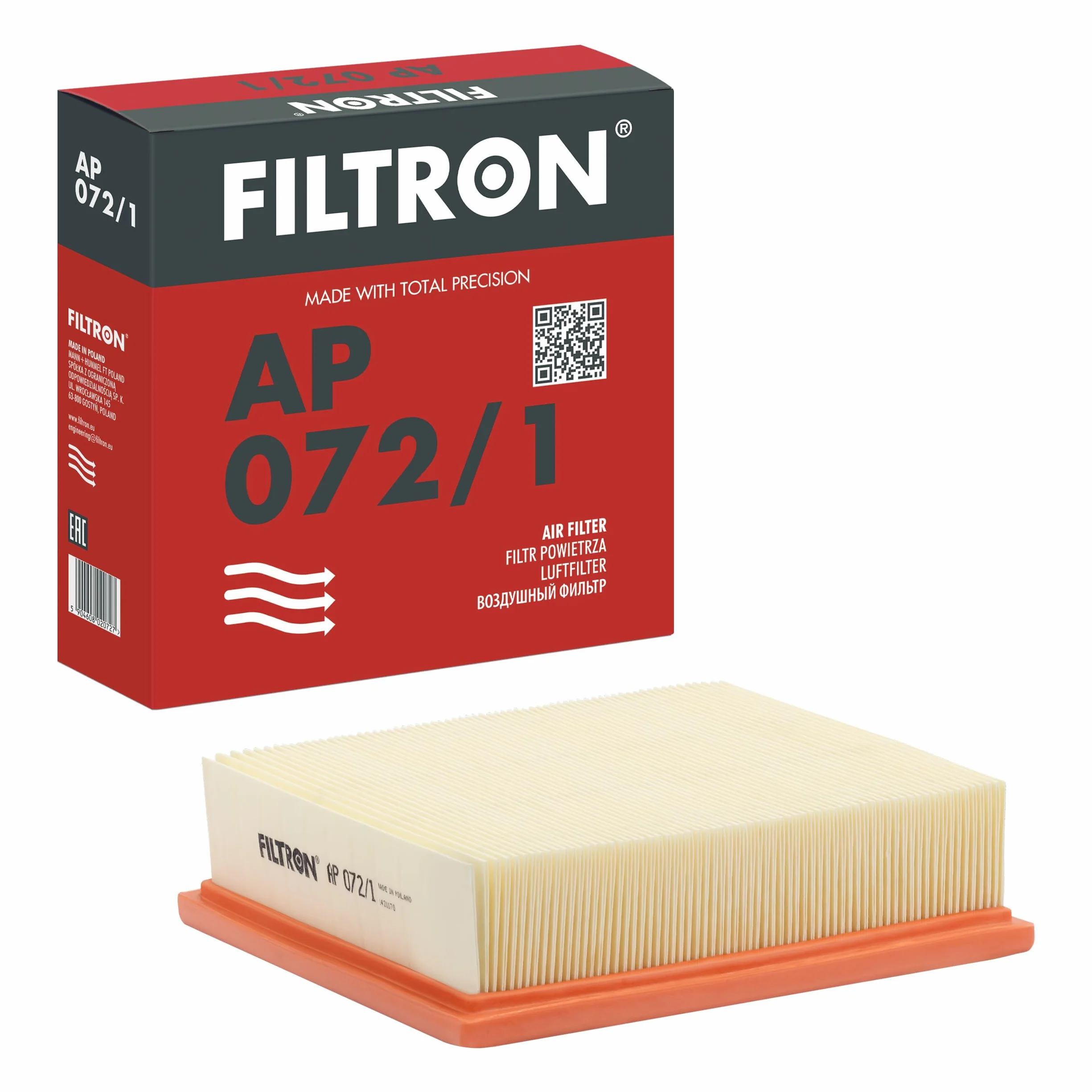 FILTRON AP 072/1 Powietrze - do SAMOCHODY OSOBOWE + DOSTAWCZE