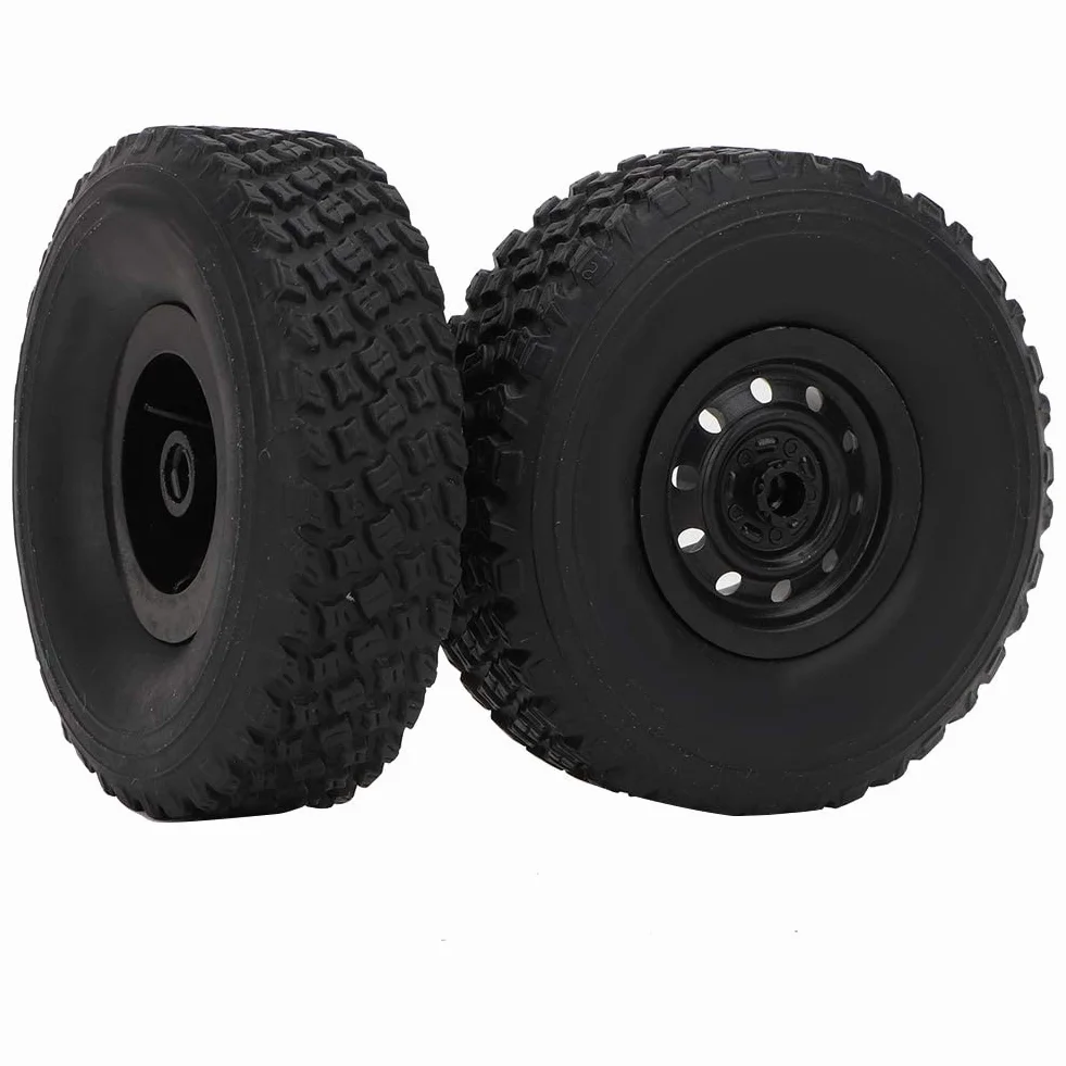 Tbest 4 szt. opona RC, 1/16 RC Gąsienicowa Ciężarówka terenowa Gumowe opony RC Odporne na zużycie Opona do kół Pasuje do C-34 1/16 4WD Military Truck