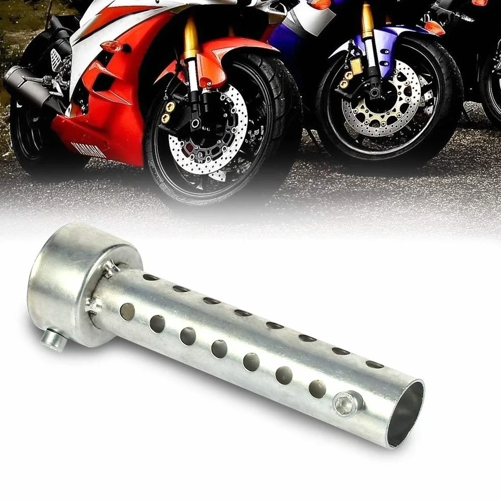 Qiilu Tłumik motocyklowy, uniwersalna rura wydechowa motocykla, wkładka tłumika deflektora DB Killer, pasuje do rury wydechowej 35 mm / 42 mm / 45 mm srebrny (42 mm)