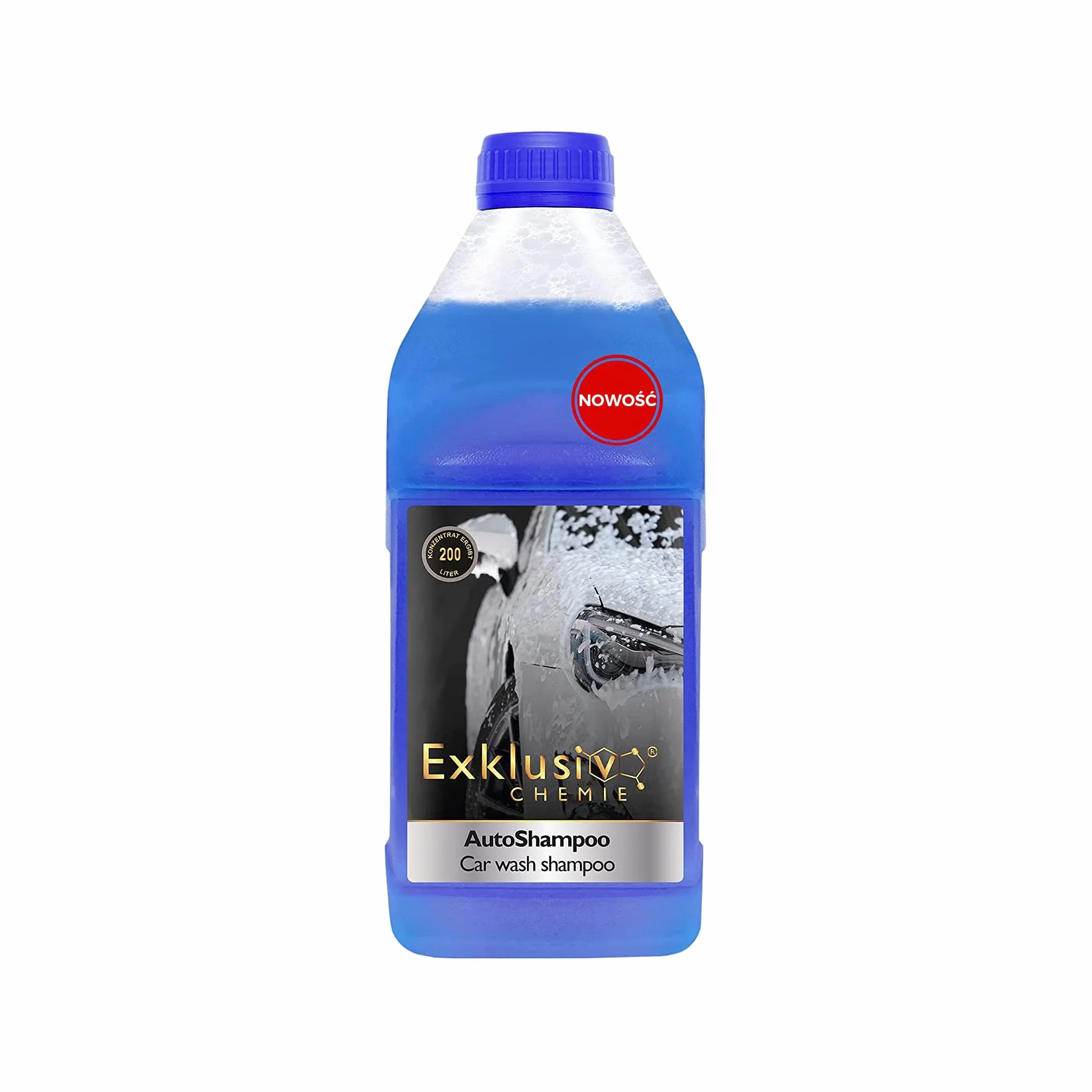 Exklusiv Chemie® Szampon samochodowy koncentrat 1000ml do myjni samochodowej | Szampon samochodowy | Koncentrat myjący o neutralnym pH | Nabłyszczanie lakieru i szyb samochodowych | Wydajność 200 litrów