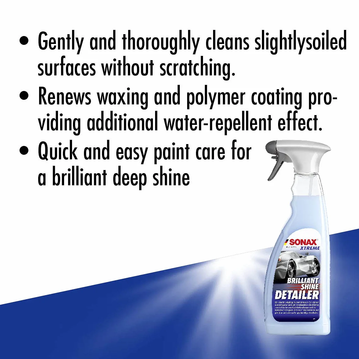 SONAX Brilliant Shine Detailer (750 ml) – Szybka i łatwa pielęgnacja lakieru zapewniająca wspaniały głęboki połysk. Poprawia i chroni wykończenie lakieru. | Nr artykułu 02874000-810, niebieski