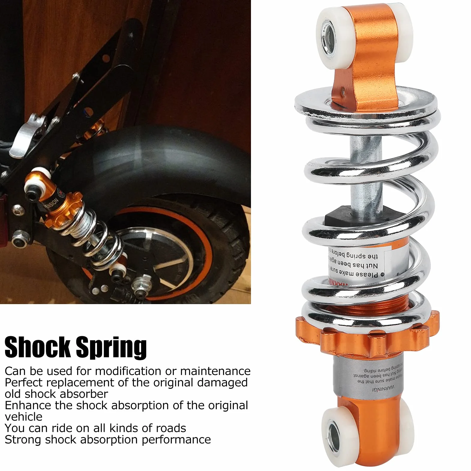 Amortyzator, Sprężyna amortyzująca motocykla 400 funtów do sprężyny ze stali nierdzewnej ze stopu aluminium mini skuter skok otwór 125 mm