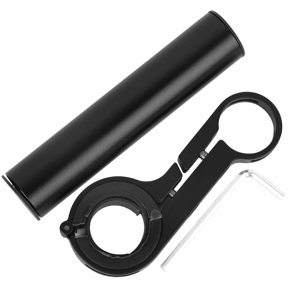 CHICIRIS Przedłużenie Kierownicy Roweru, Wspornik Przedłużający ze Stopu Aluminium 10 Cm do Telefonu z lampką rowerową, ze śrubą Stali Nierdzewnej i wzmocnioną konstrukcją (BLACK)