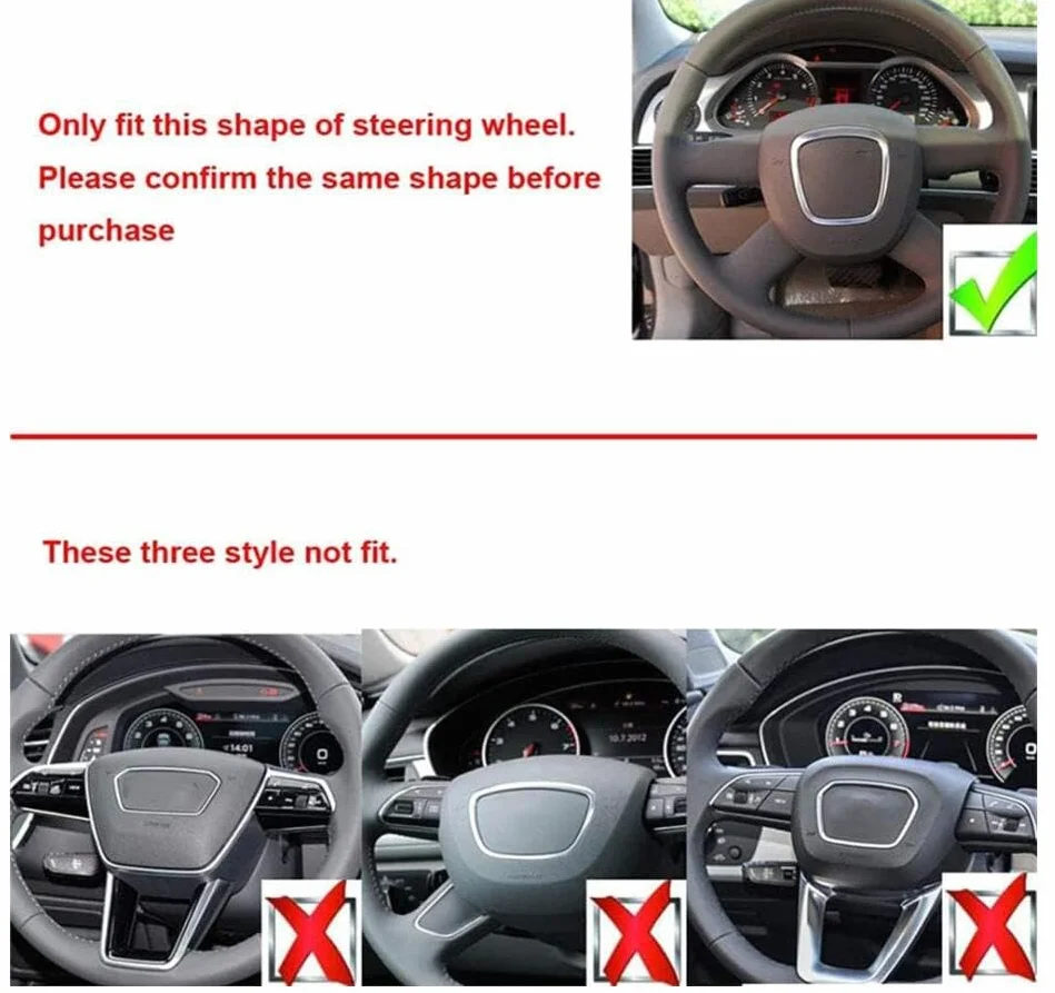 Naklejka na kierownicę samochodową, ze stopu aluminium, kompatybilna z Audi A3/A4/A5/Q5/Q7