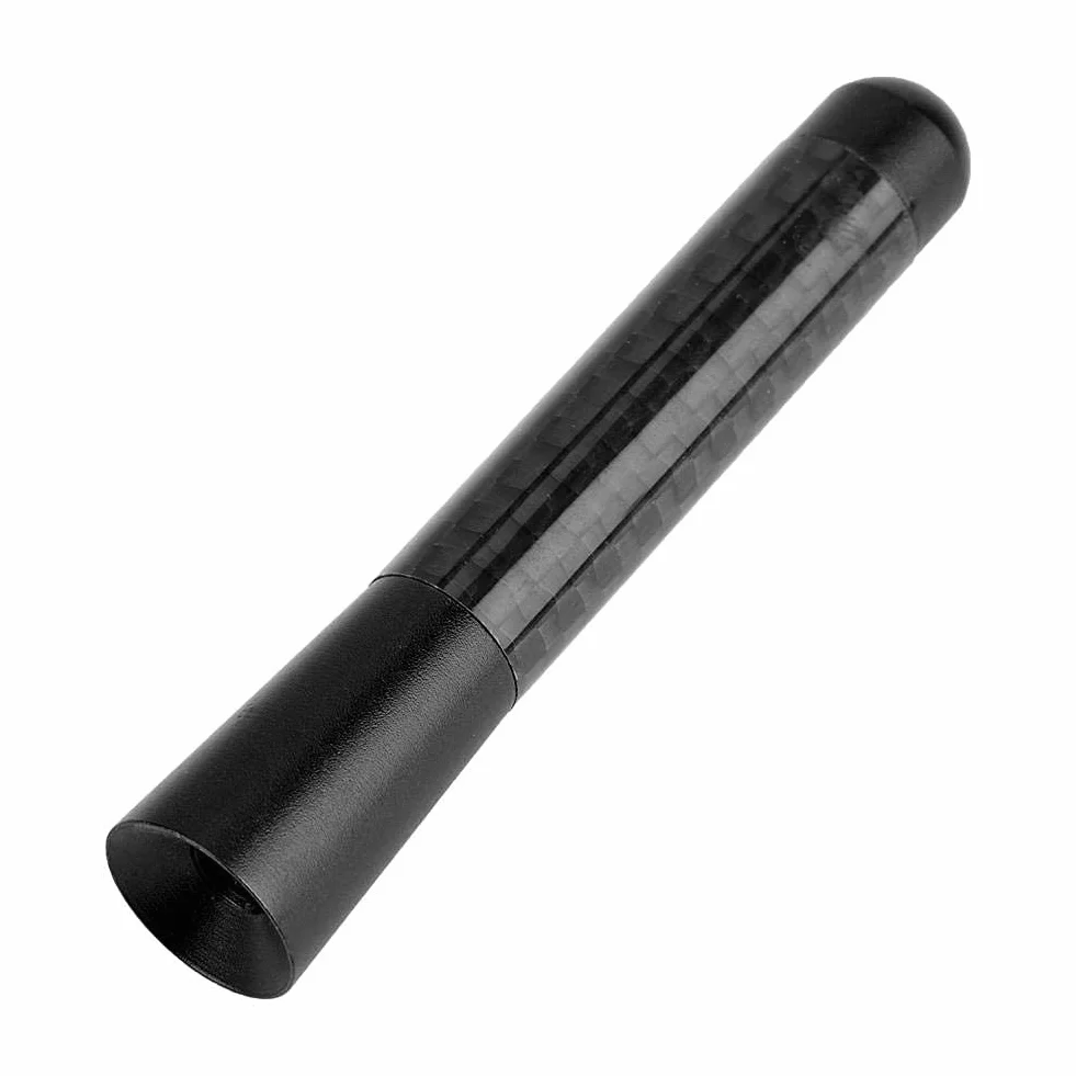 EVGATSAUTO Antena samochodowa, 3-calowa antena radiowa z włókna węglowego Krótka antena pasuje do uniwersalnej modyfikacji samochodu (czarna)