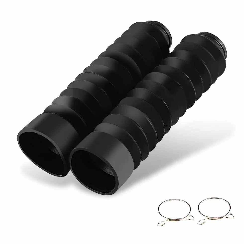 Keenso Osłona przedniego widelca motocyklowego, 2 sztuki, 210,5 x 42 mm, uniwersalna osłona widelca z tworzywa sztucznego, amortyzująca wstrząsy, osłona przeciwpyłowa (czarna), czarny, domy?lnym