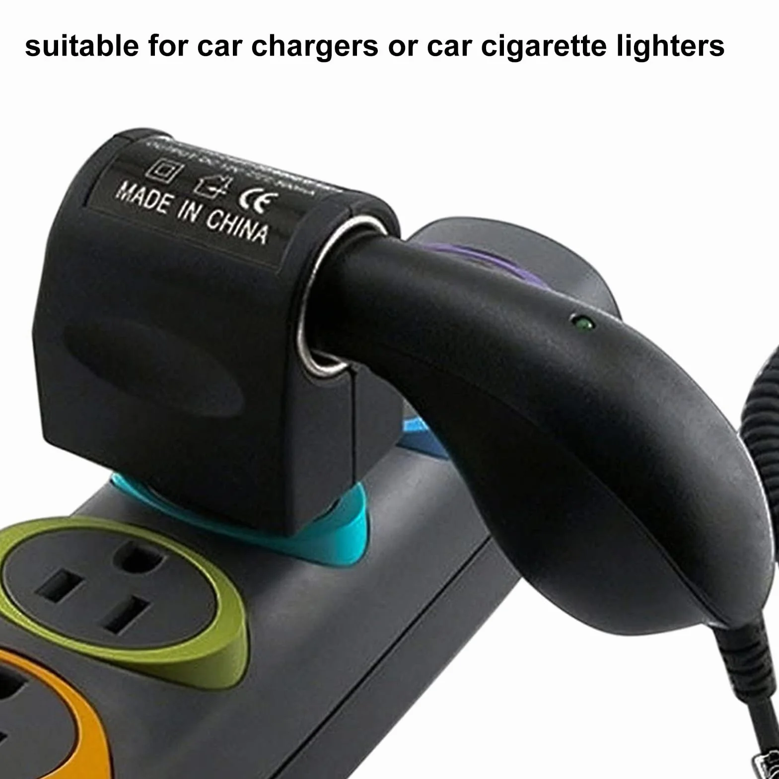 Uniwersalny Adapter do Zapalniczki Samochodowej 240 V AC na 12 V DC, Adapter Wtyczki Samochodowej, Konwerter Zasilania ze Wskaźnikiem LED, do Elektronicznych Materiałów (wtyczka