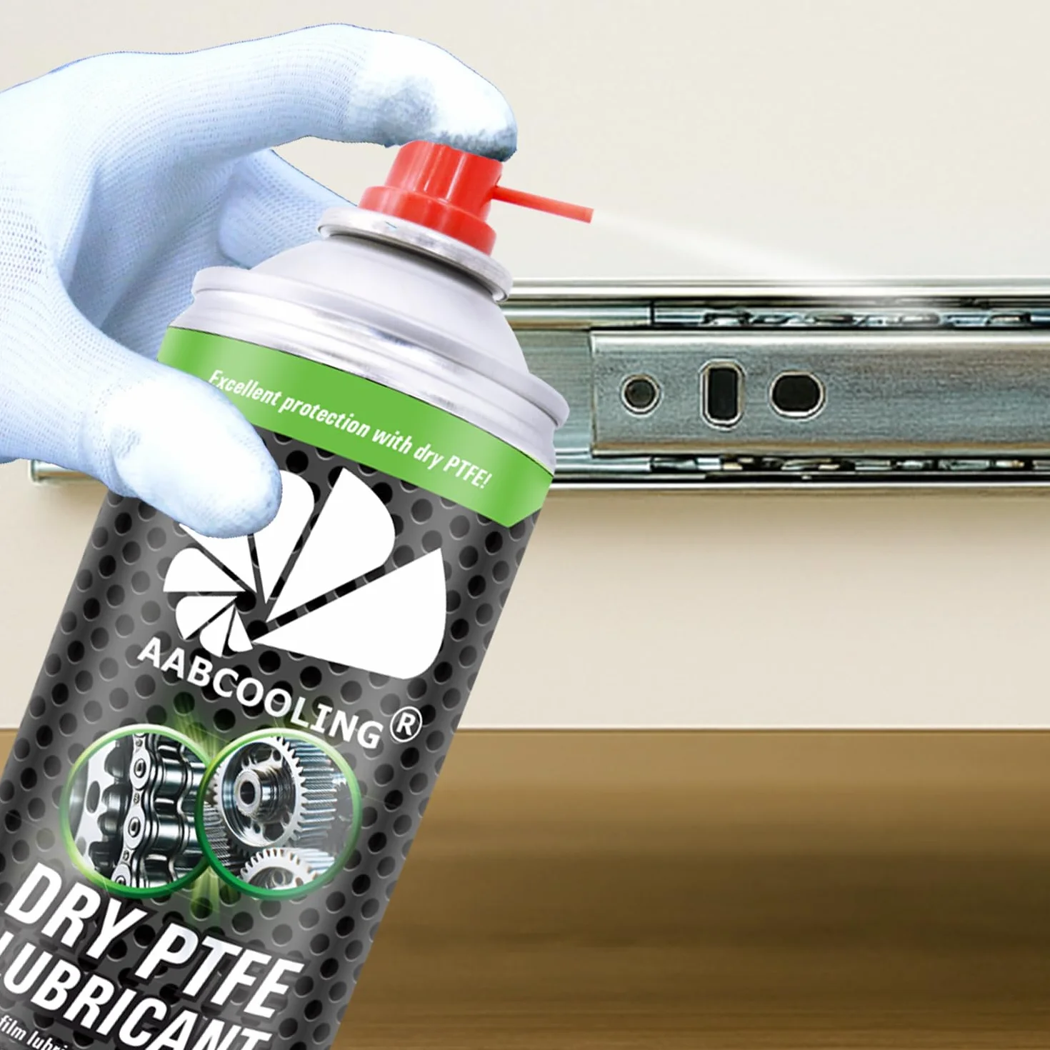 AABCOOLING Dry PTFE Lubricant 400 ml – suchy smar z teflonem w spreju o niskim współczynniku tarcia do łańcuchów, linek, prowadnic i mechanizmów – odporny na kurz i wilgoć