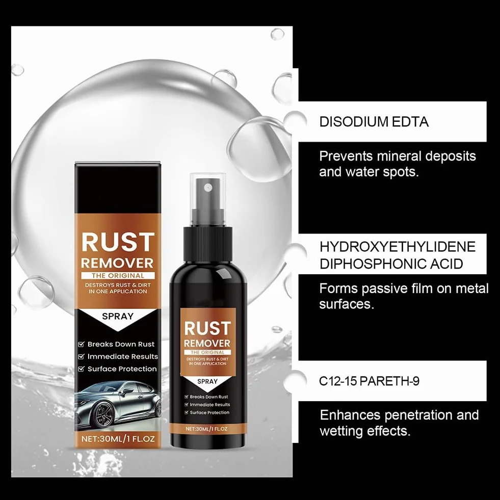 Odrdzewiacz w sprayu, potężny środek czyszczący do metalu na zabiegi przeciwrdzywowe, wielofunkcyjny inhibitor rdzy, spray przeciwrdzywowy, środek do konserwacji samochodów do usuwania rdzy 2 szt