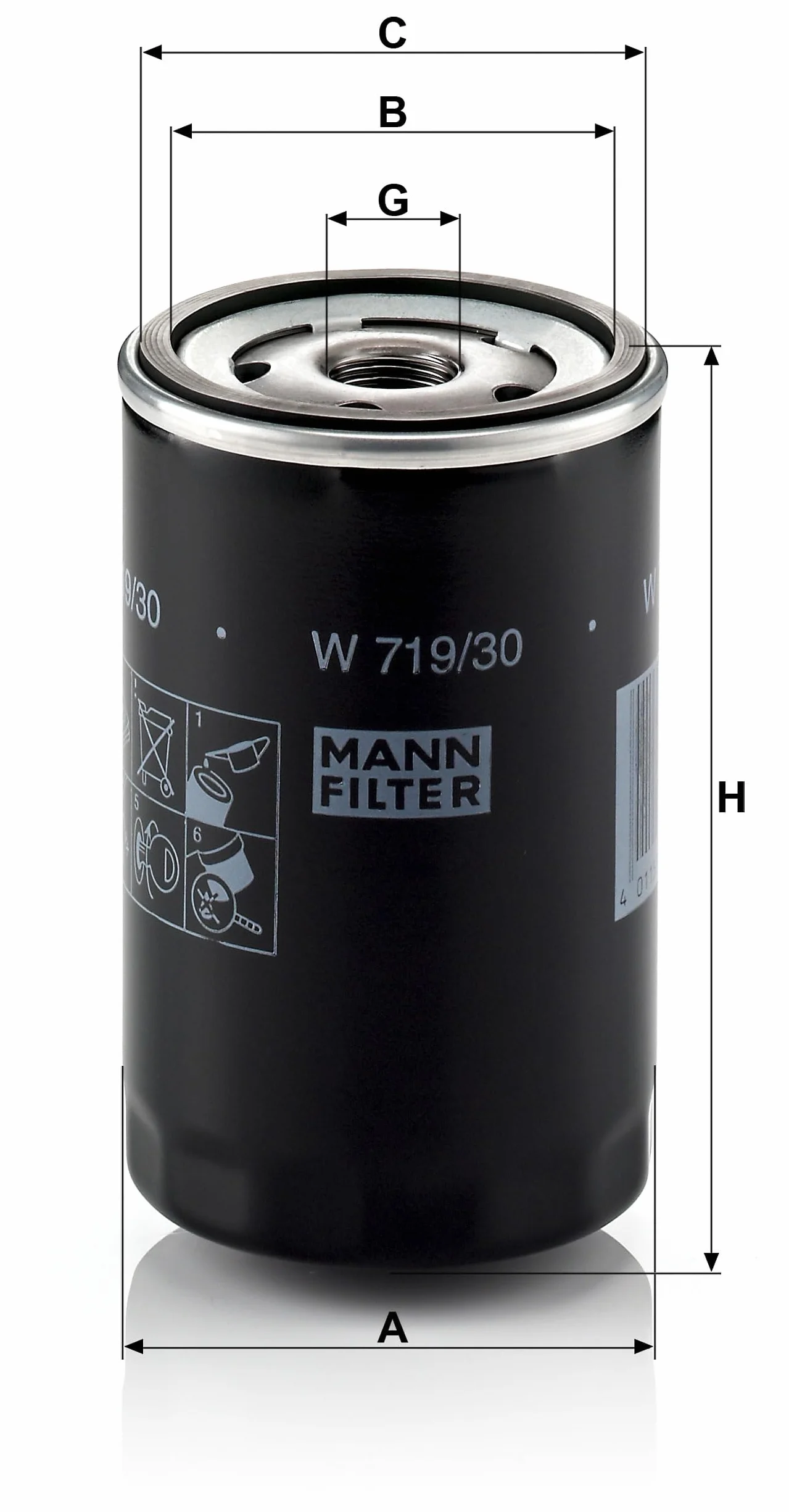 MANN-FILTER W 719/30 Filtr olejowy - SAMOCHODY OSOBOWE + DOSTAWCZE