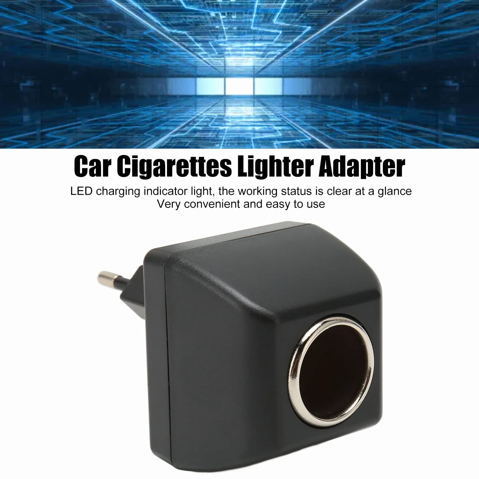 Konwerter AC na DC, 110 do 220 V 12 V Gniazdo Zapalniczki Samochodowej Zasilacz ze Wskaźnikiem LED, AC DC Adapter Zasilacza Transformator do Odkurzacza Samochodowego, Lodówka