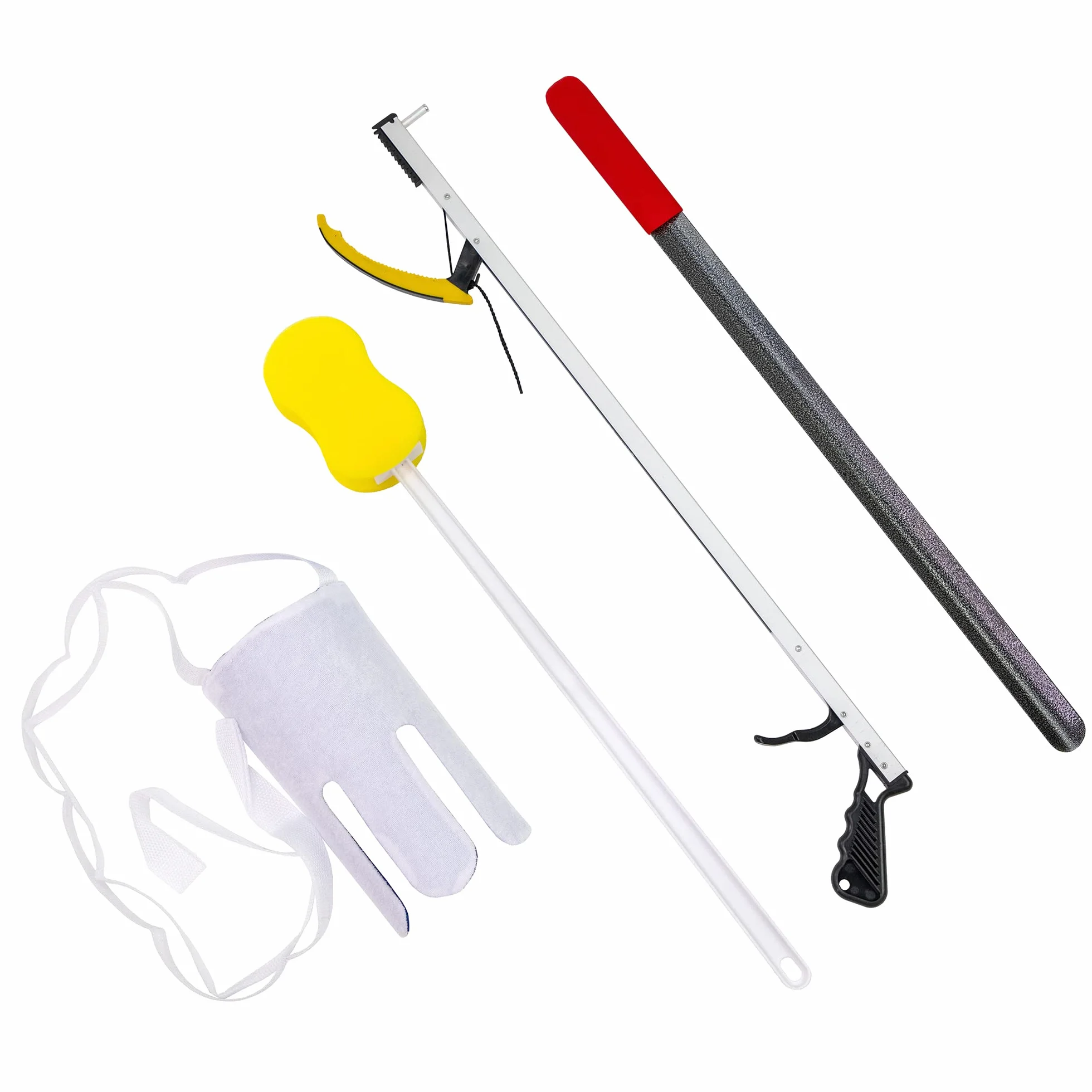 FabLife Zestaw biodrowy 66 cm wyprofilowana gąbka elastyczna pomoc w skarpetkach metalowy róg do butów 61 cm
