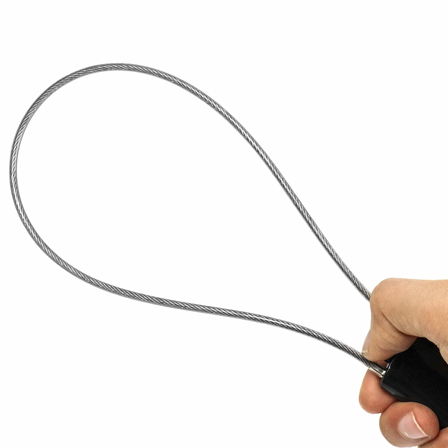 Linka QWORK 3-cyfrowy Zamek Szyfrowy z Linką Stalową do Bagażu, na Narty, na Kask, Czarny