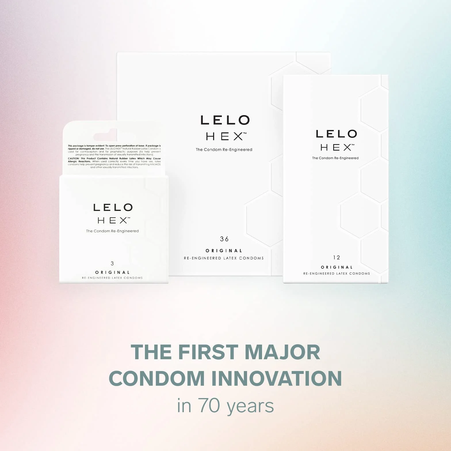 LELO HEX Oryginalne prezerwatywy cienkie o zwiększonej wytrzymałości 0,045 mm 54 mm 36 sztuk
