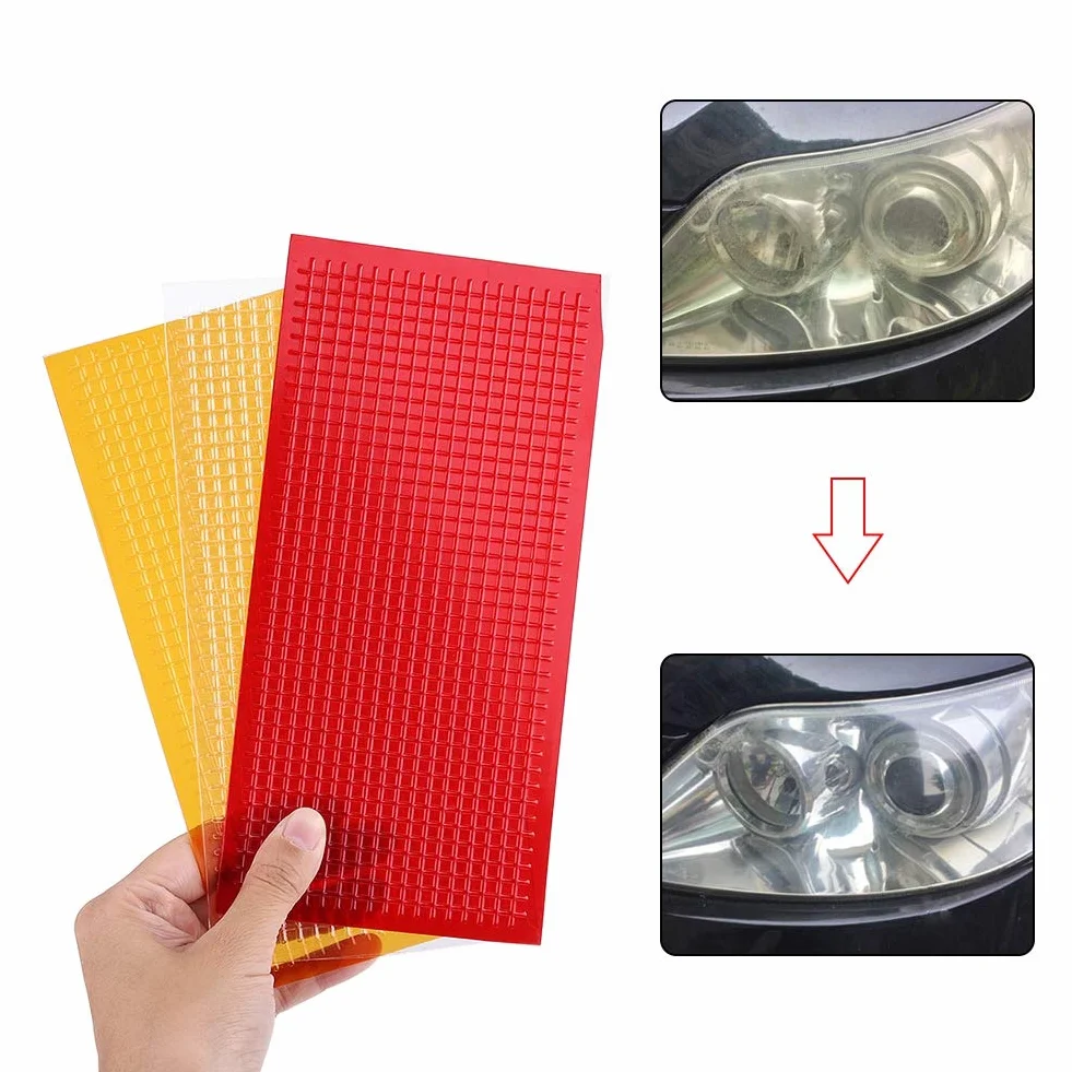 Folia naprawcza do pęknięć lamp samochodowych, zestaw do naprawy świateł samochodowych, narzędzia do naprawy reflektorów tylnych, kierunkowskazów i lamp, 3 sztuki