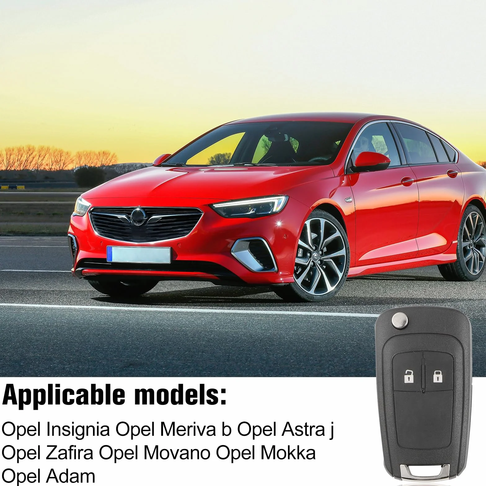 2 sztuki 2-przyciskowe obudowy kluczy kompatybilne z Opel Insignia Astra Meriva Mokka Zafira Adam Chevrolet Cruze Aveo Orlando Spark Trax Matiz Captiva zdalne sterowanie kluczyka do samochodu
