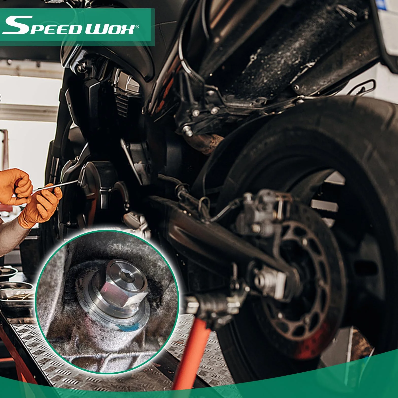SPEEDWOX M14.1-1.5mm Oversize Piggyback korek spustowy oleju ze stali nierdzewnej samogwintujący zestaw naprawczy do miski olejowej z uszczelkami o-ringowymi podkładkami i kluczem sześciokątnym do