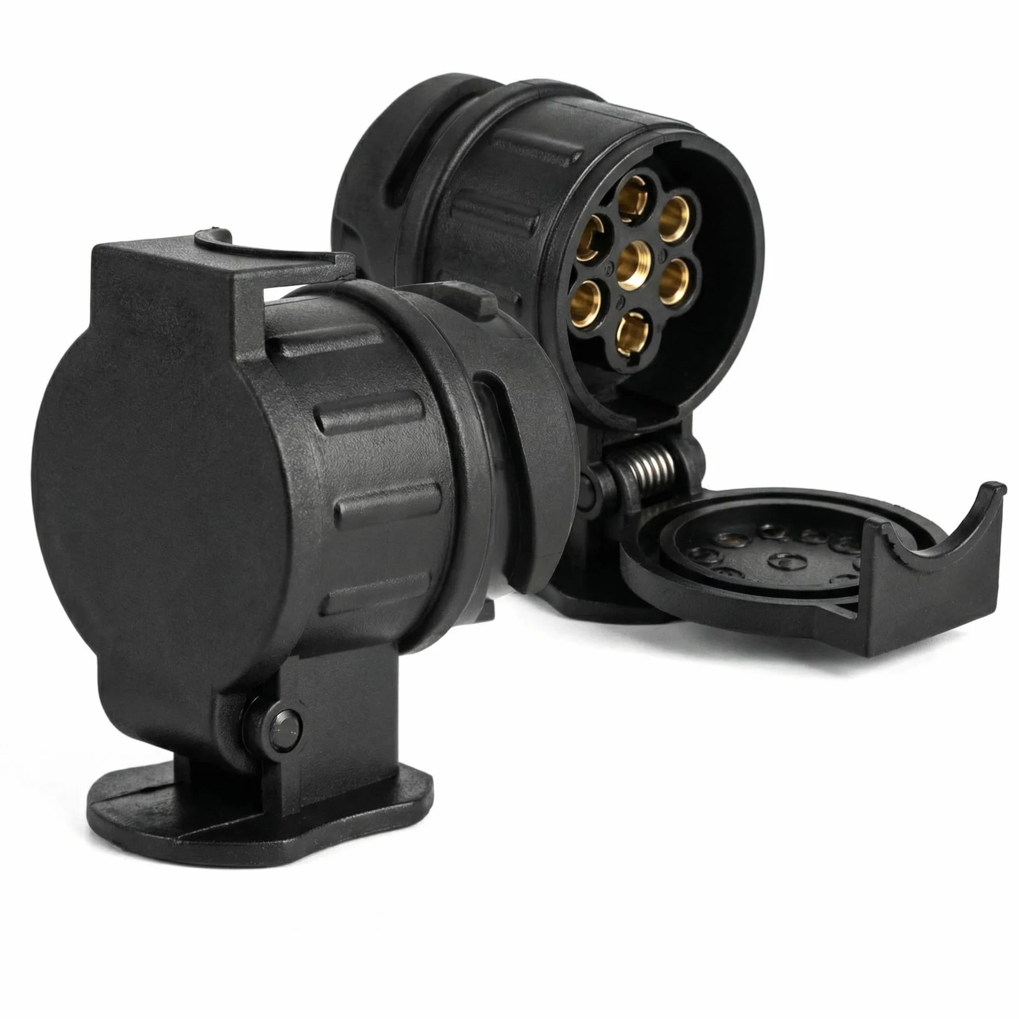 QWORK® Adapter 13 do 7 pinów, 12V wodoodporny adapter przyczepy 13 do 7 do sprzęgu przyczepy
