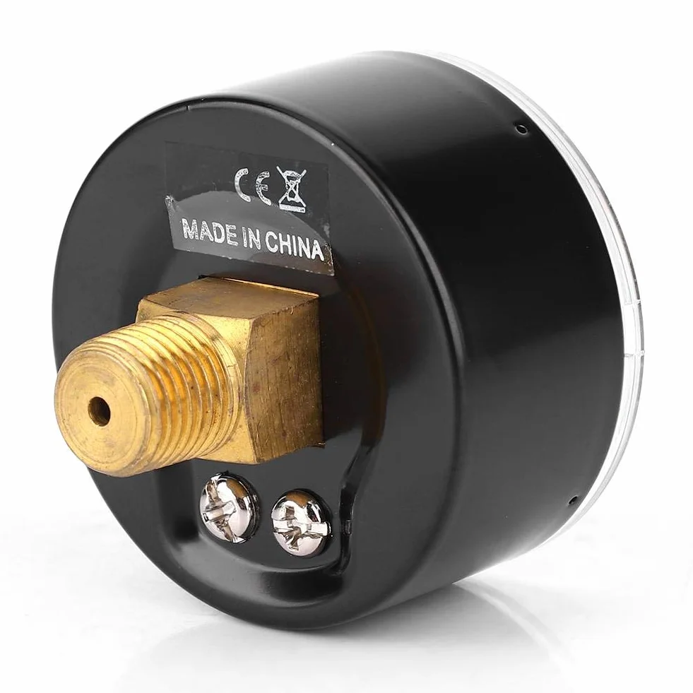 Manometr, tarcza 50 mm Osiowy manometr 1/4 BSPT do powietrza, wody, oleju i gazu (0-60 psi 0-4 bar)
