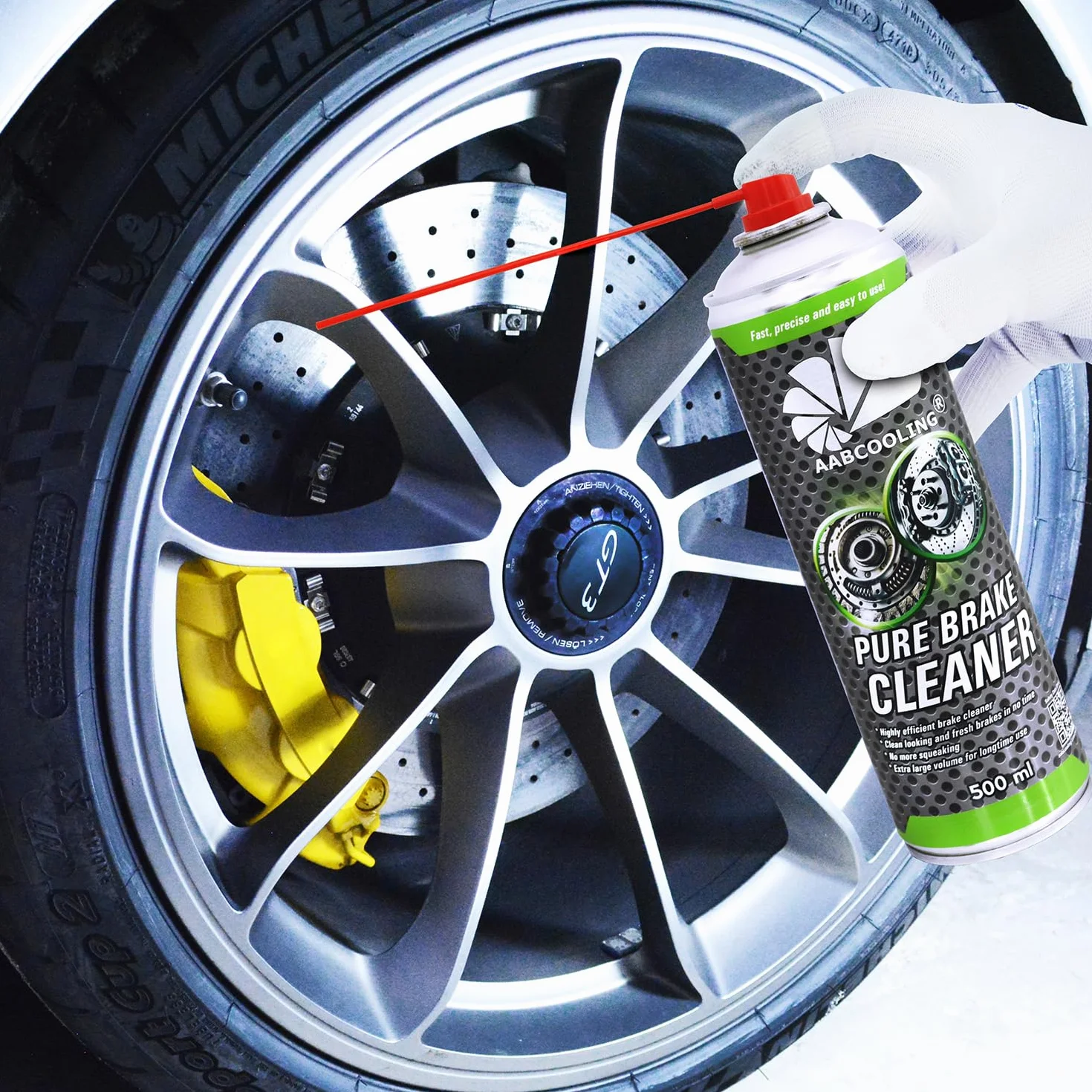 AABCOOLING Środek do czyszczenia silników w sprayu 500 ml – Usuwa smar, olej i pył hamulcowy – Do silników, przekładni i tarcz hamulcowych, do czyszczenia części do samochodów, motocykli i rowerów