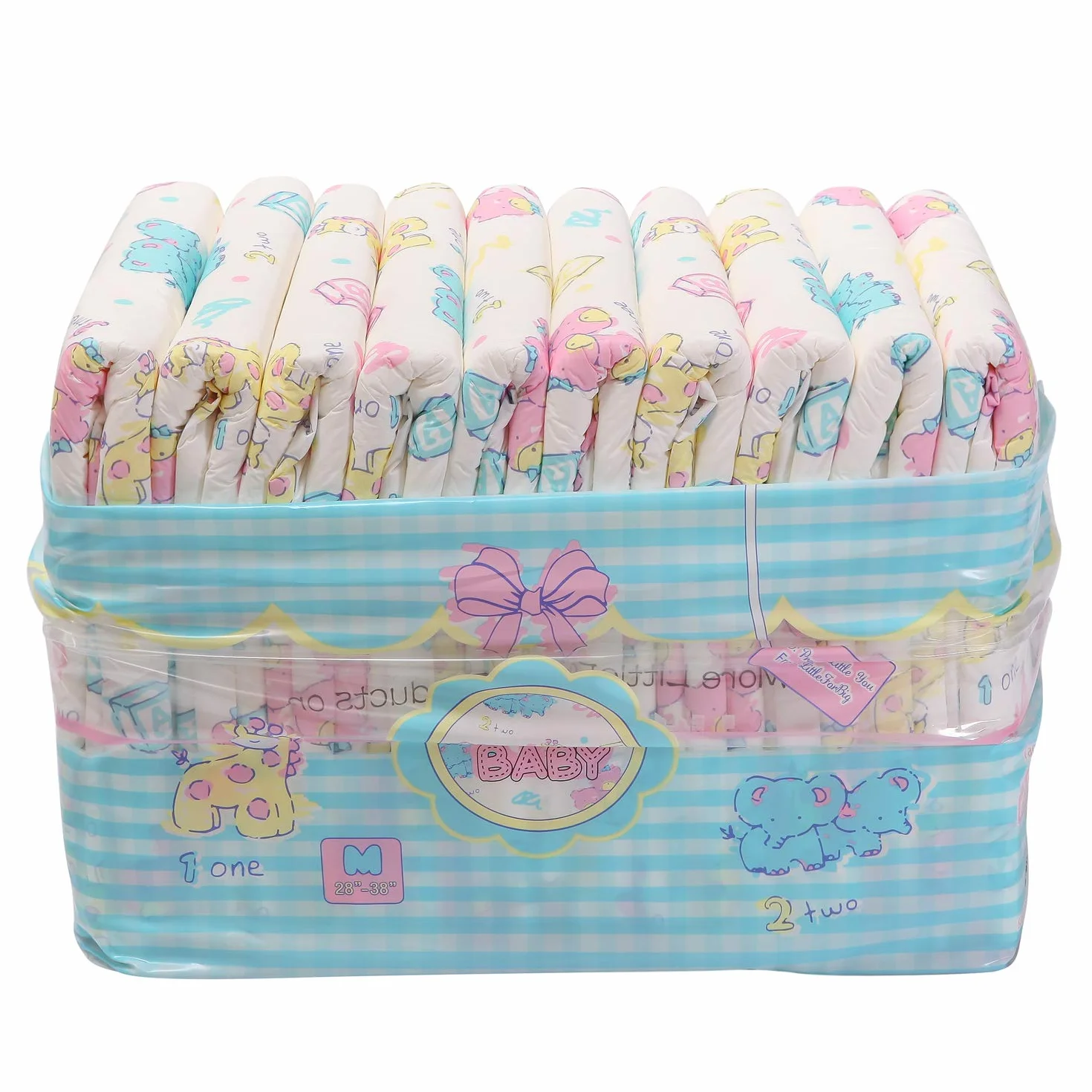 Littleforbig Drukowane krótkie pieluchy dla dorosłych 10 sztuk Vintage Baby M
