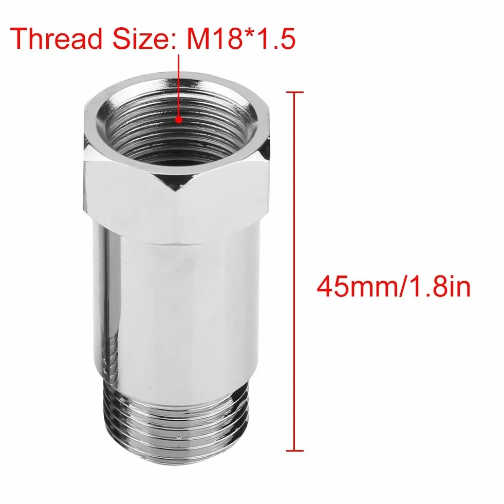 Wymiana czujnika tlenu na przedłużenie czujnika tlenu, adapter czujnika tlenu, 2 szt. 45mm M18 * 1.5 sprawdź adapter światła silnika O2 przedłużacz czujnika tlenu Spacer uniwersalny