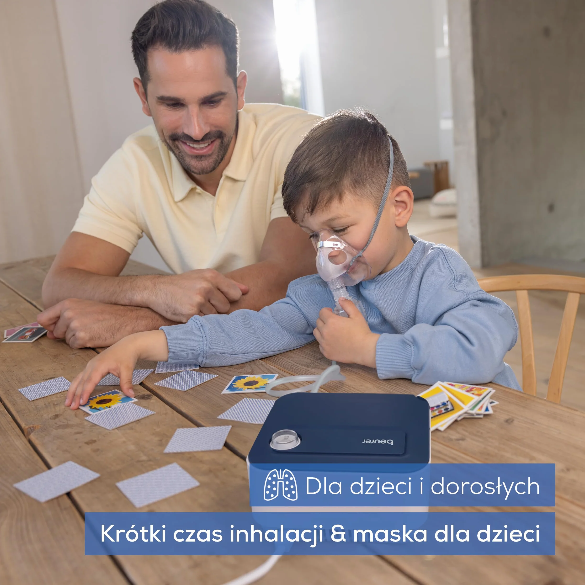 Beurer IH 16 Inhalator Kompaktowy Sprężonego Powietrza do Leczenia Dróg Oddechowych dla Dorosłych i Dzieci