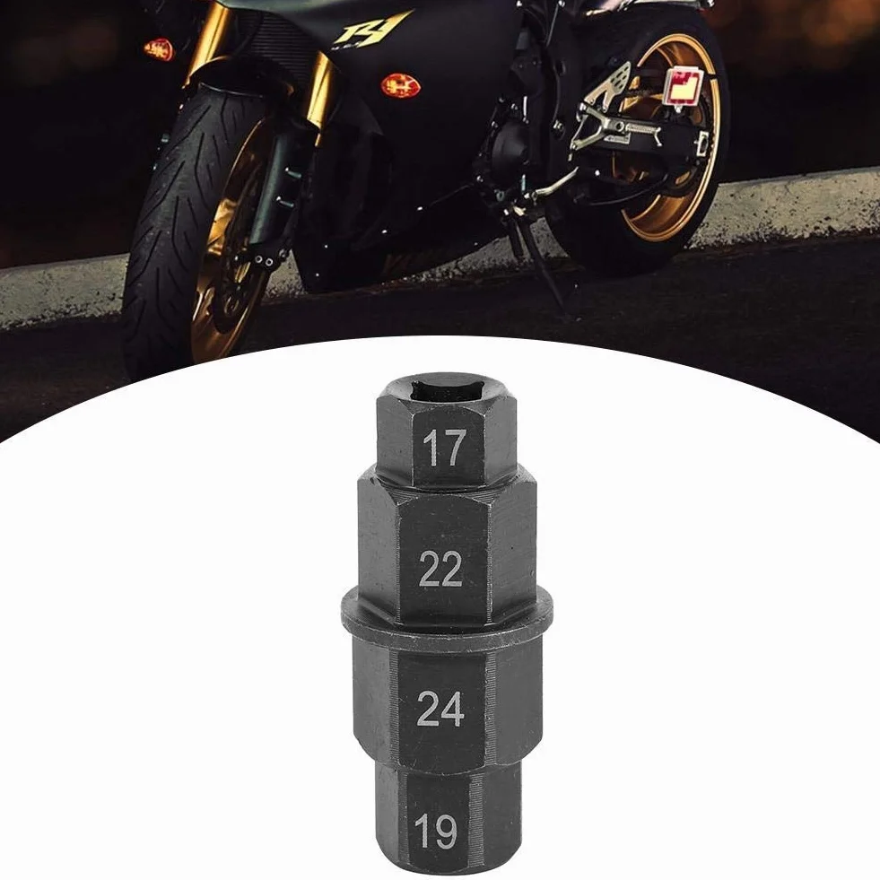 KSTE Narzędzia motocyklowe, demontaż kół motocyklowych wrzeciono klucz klucz sześciokątny czarny