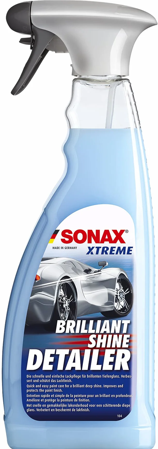 SONAX Brilliant Shine Detailer (750 ml) – Szybka i łatwa pielęgnacja lakieru zapewniająca wspaniały głęboki połysk. Poprawia i chroni wykończenie lakieru. | Nr artykułu 02874000-810, niebieski