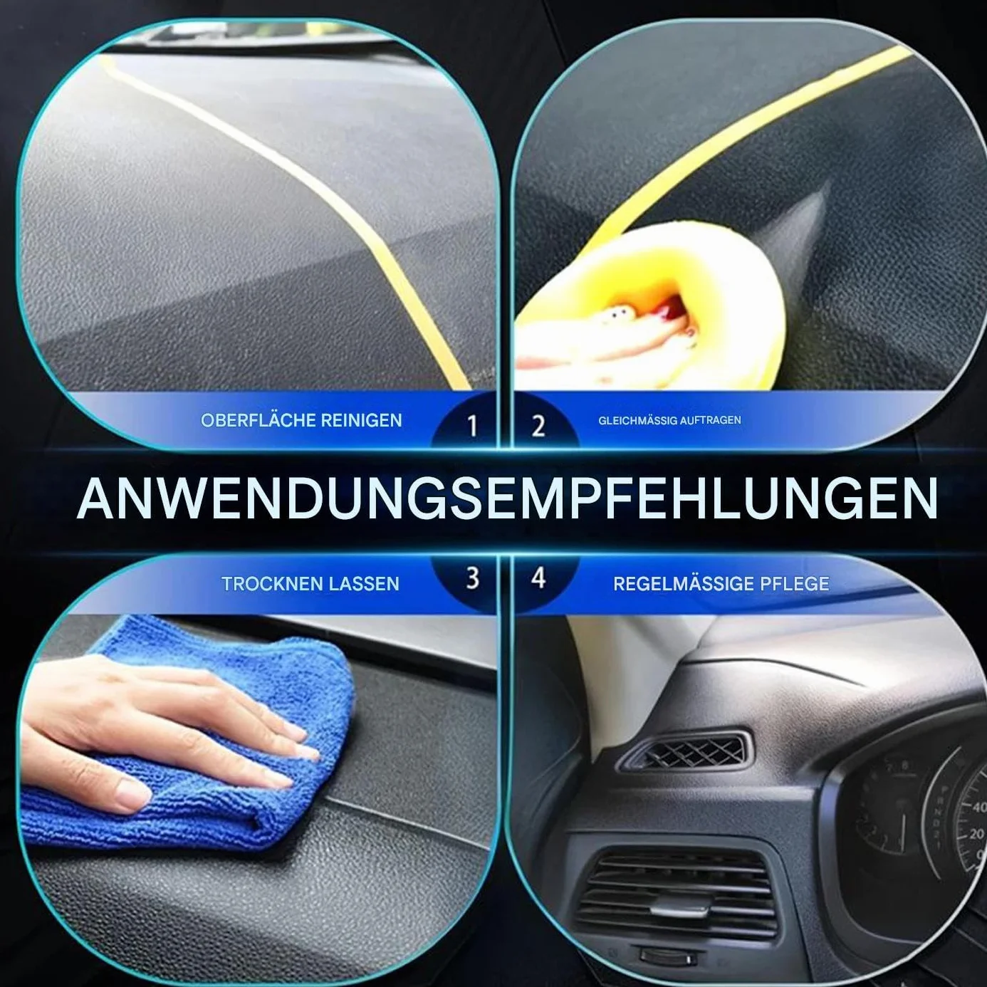 Generisch Środek do usuwania zarysowań samochodowych, czarny, 100 ml, szybkoschnący wosk naprawczy z wysokim połyskiem i ochroną UV, pielęgnacja tworzywa sztucznego do deski rozdzielczej, zderzaka