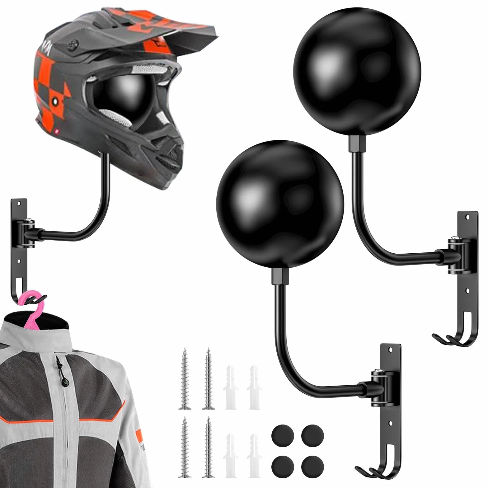 2 sztuki Uchwyt ścienny na kask motocyklowy, Uchwyt na kask motocyklowy
