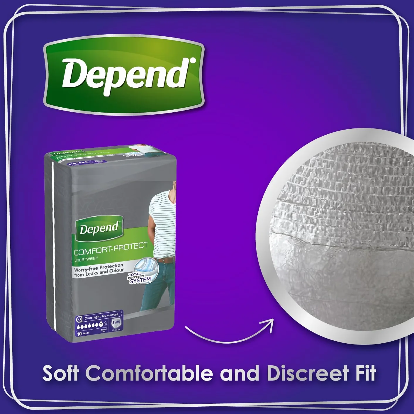 Depend Comfort Protect Bielizna na Nietrzymanie Moczu, S/M