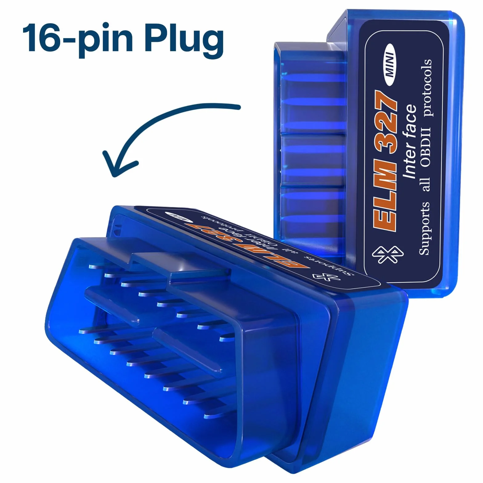 MMOBIEL Gniazdo OBD2 Bluetooth – OBD Skaner Samochodowy Kompatybilny z iOS, iPhone, iPad i Android - Bluetooth Carscanner – Kable OBD2 Bezprzewodowy Czytnik Kodów Samochodowych OBD - Mini V2.1
