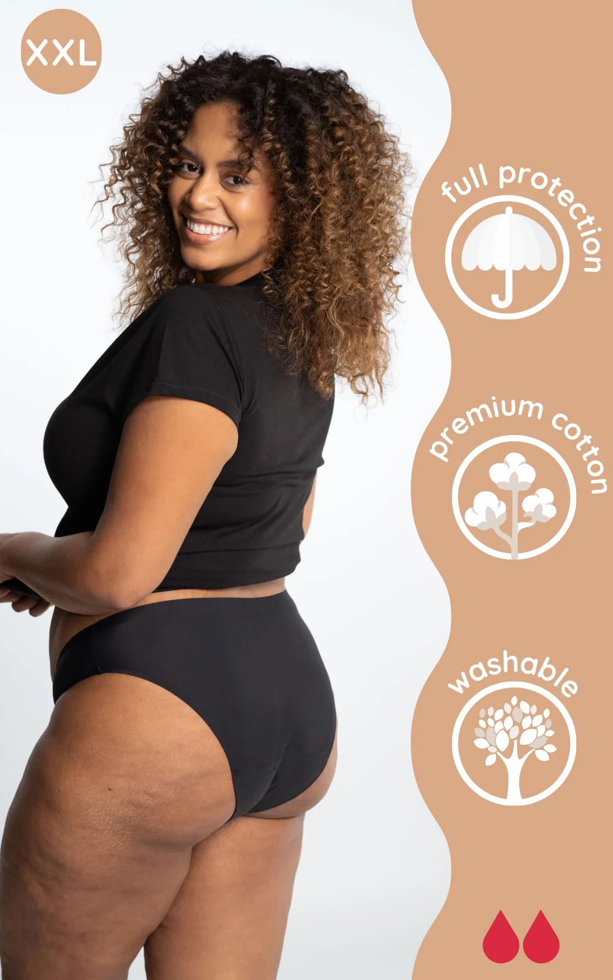 Absorbujące Majtki Menstruacyjne Bawełna Ekologiczne XXS/4XL