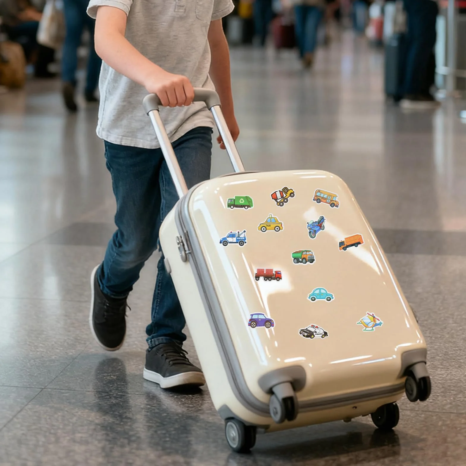 Zestaw naklejek na pojazdy, 120 sztuk, motyw z kreskówki, traktor i plac budowy, wodoodporne naklejki winylowe dla dzieci