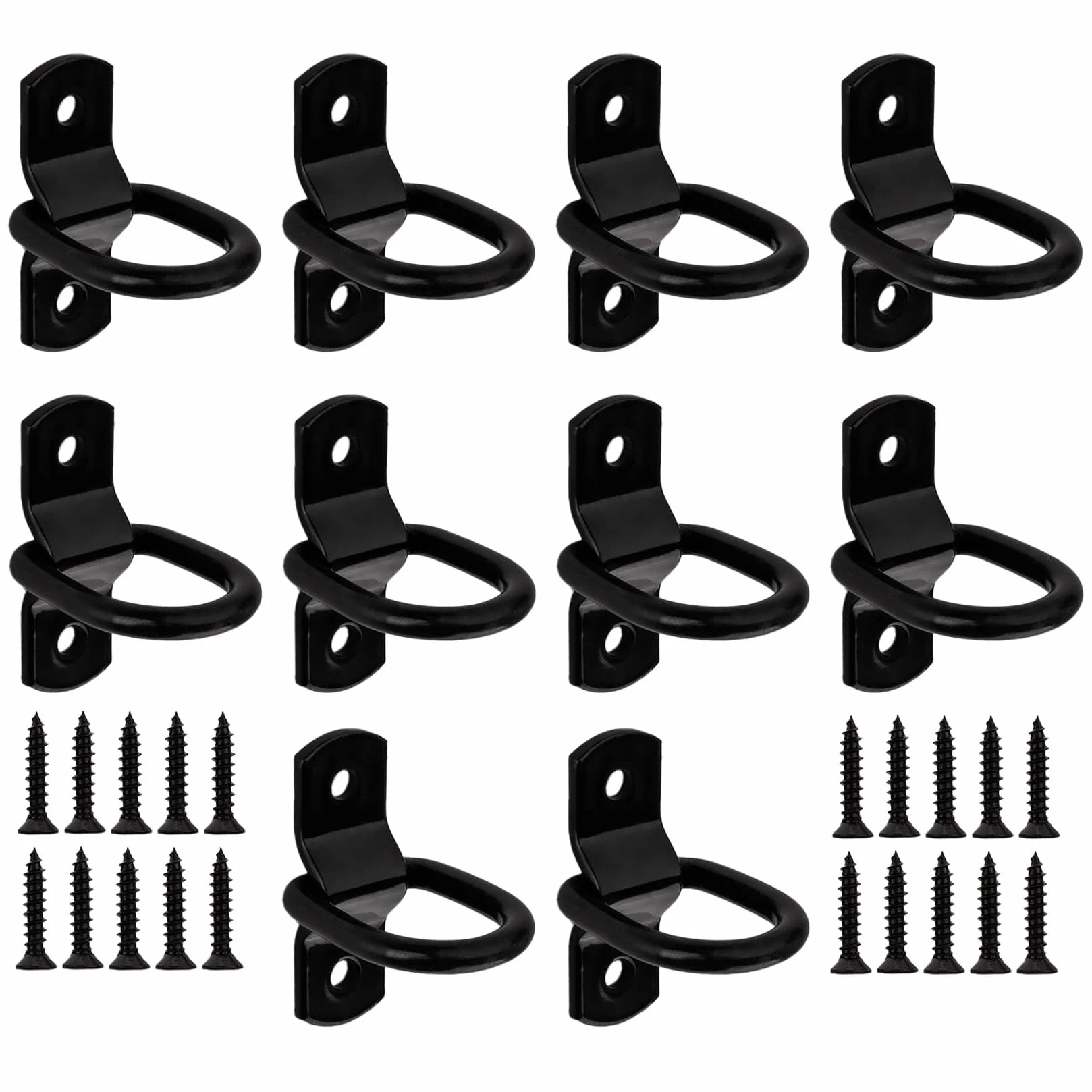 D-ringar Surringsöglor för släpvagnar, 10-pack, Tungt Surringshögtalare, Lastsäkerhetsringar Anhängare, Lastbilar, Personbilar, Kajak, Båt