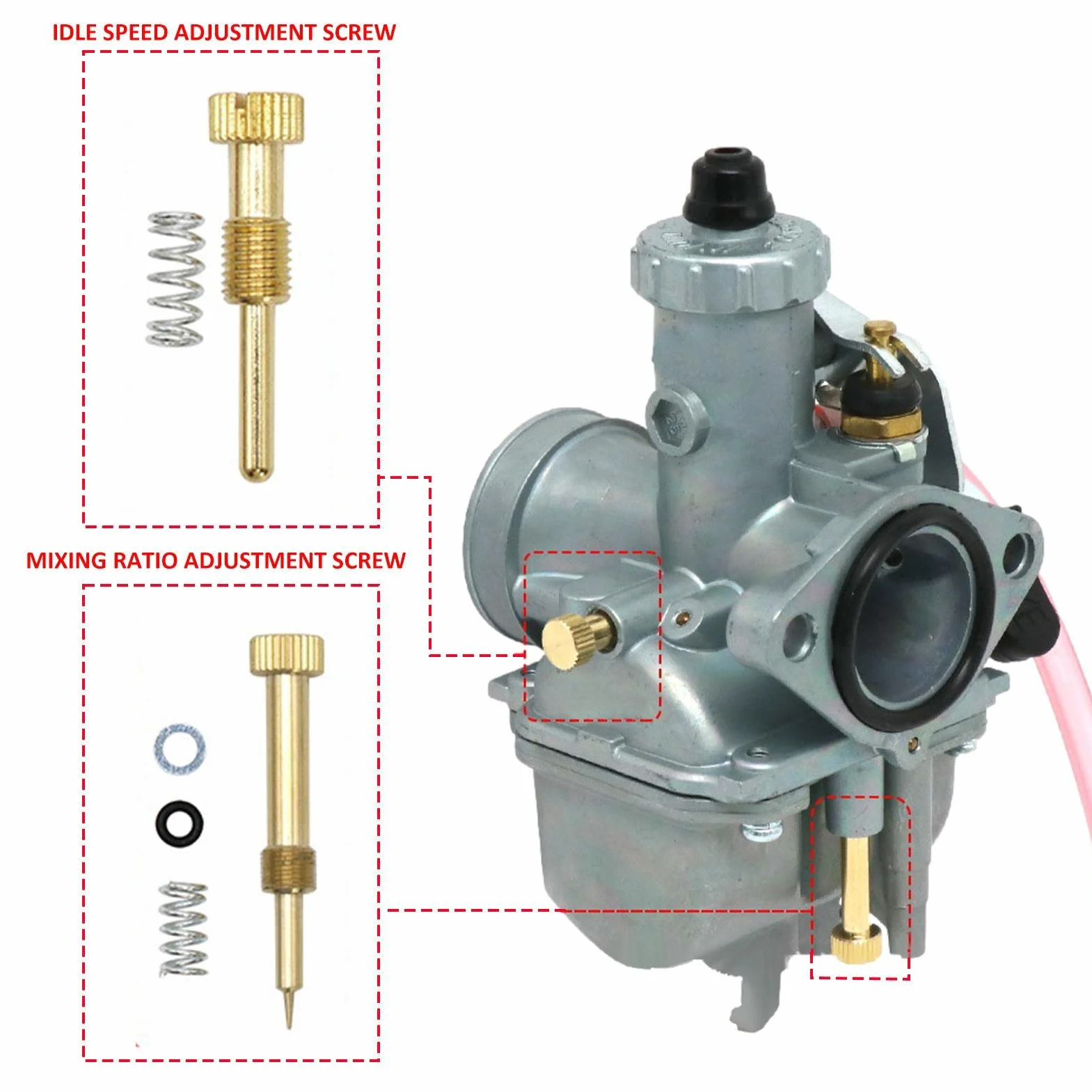 ?rubowy regulator mieszanki - Wymiana ?ruby regulacyjnej mieszanki powietrza biegu ja?owego | ?ruba regulacyjna powietrza ?ruby mieszanki Narz?dzie motocyklowe do ga?ników YBR125, VM22, Shengyi